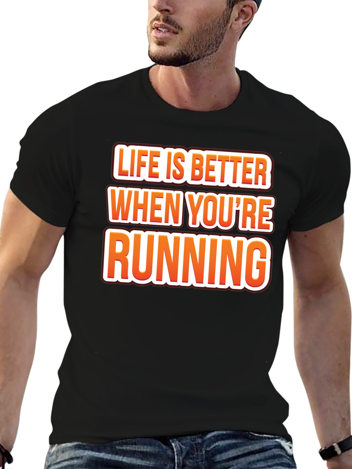 Life is Better Running Black Graphic Tee