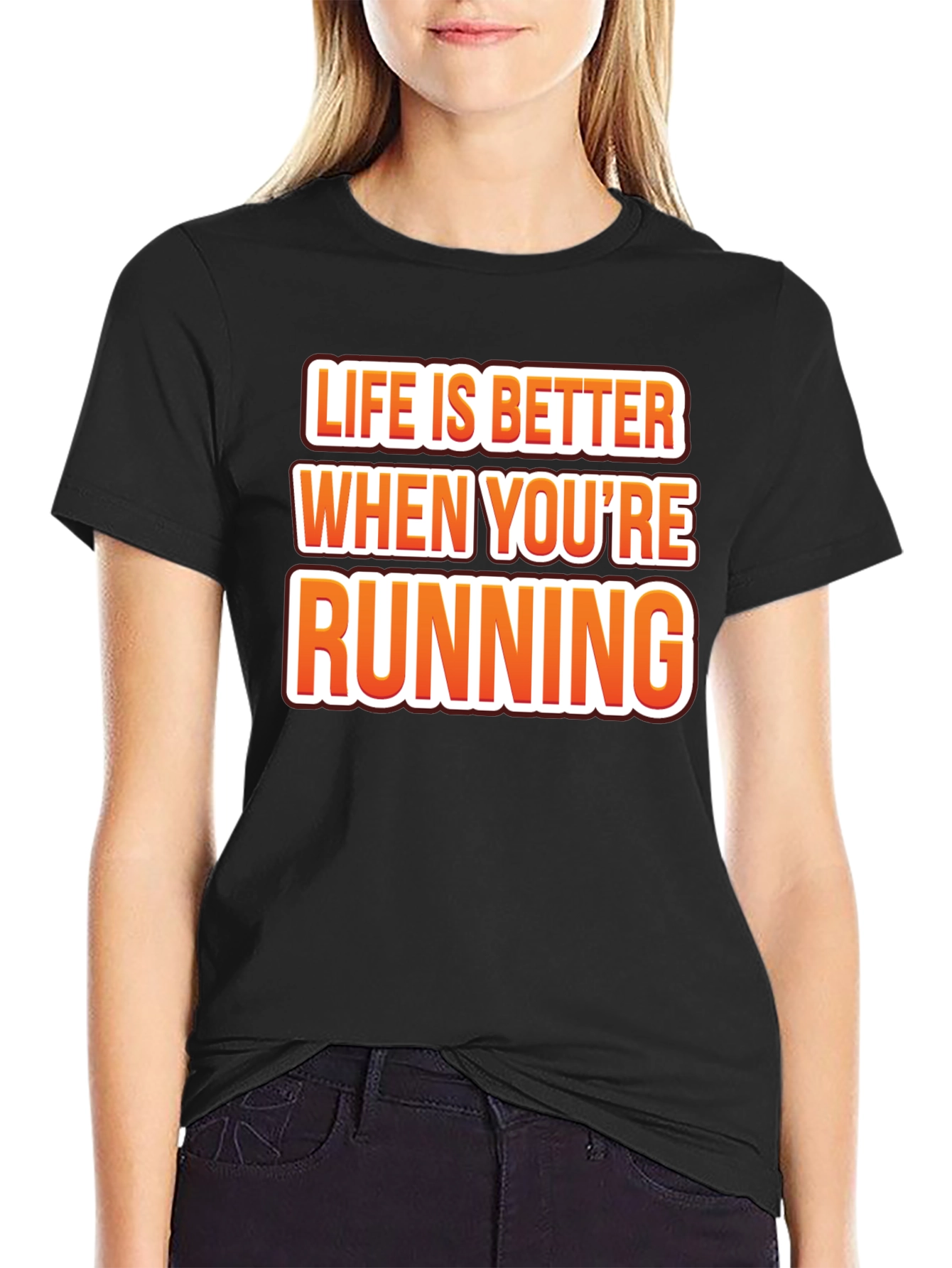 Life is Better Running Black Graphic Tee