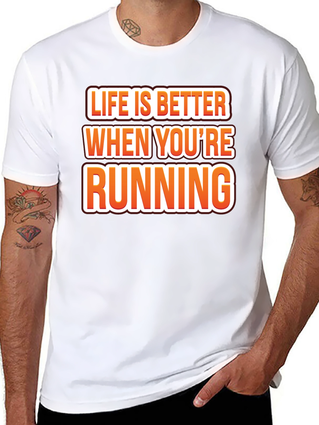 Life is Better Running Black Graphic Tee