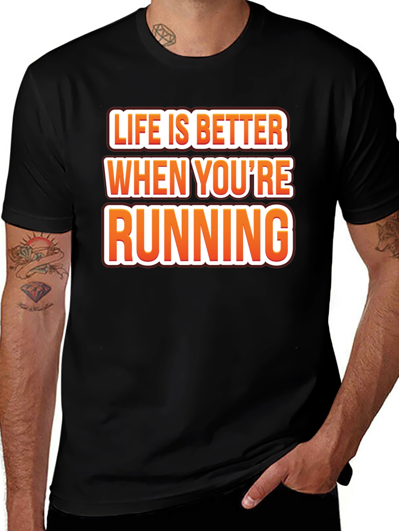 Life is Better Running Black Graphic Tee