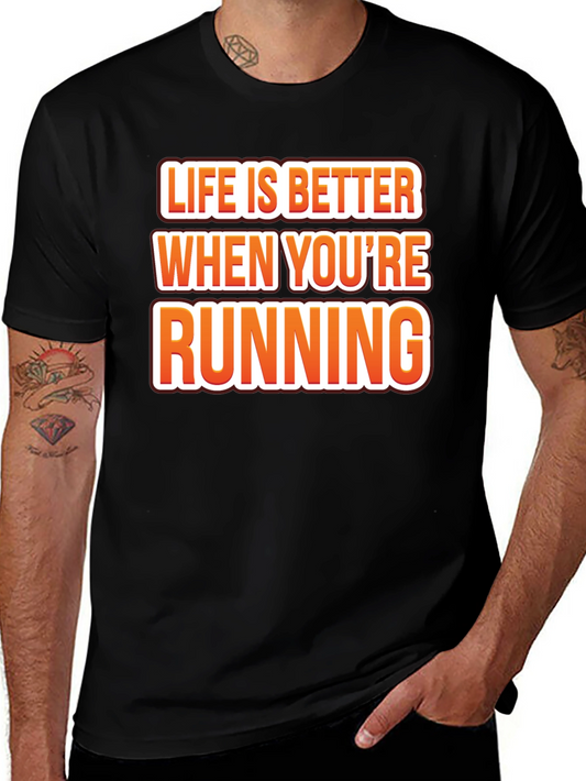 Life is Better Running Black Graphic Tee