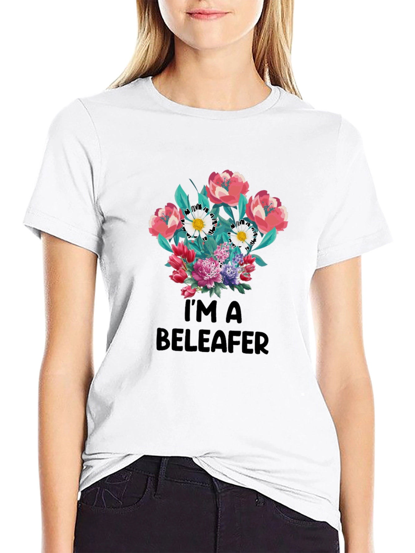 Im a Beleaffer Floral T-Shirt