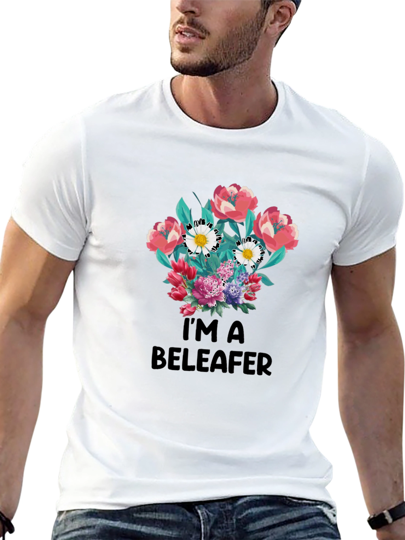Im a Beleaffer Floral T-Shirt