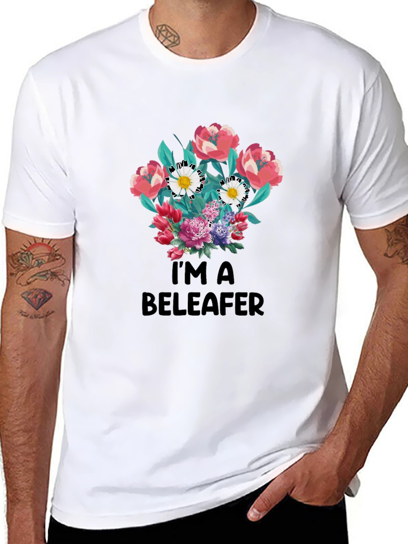 Im a Beleaffer Floral T-Shirt