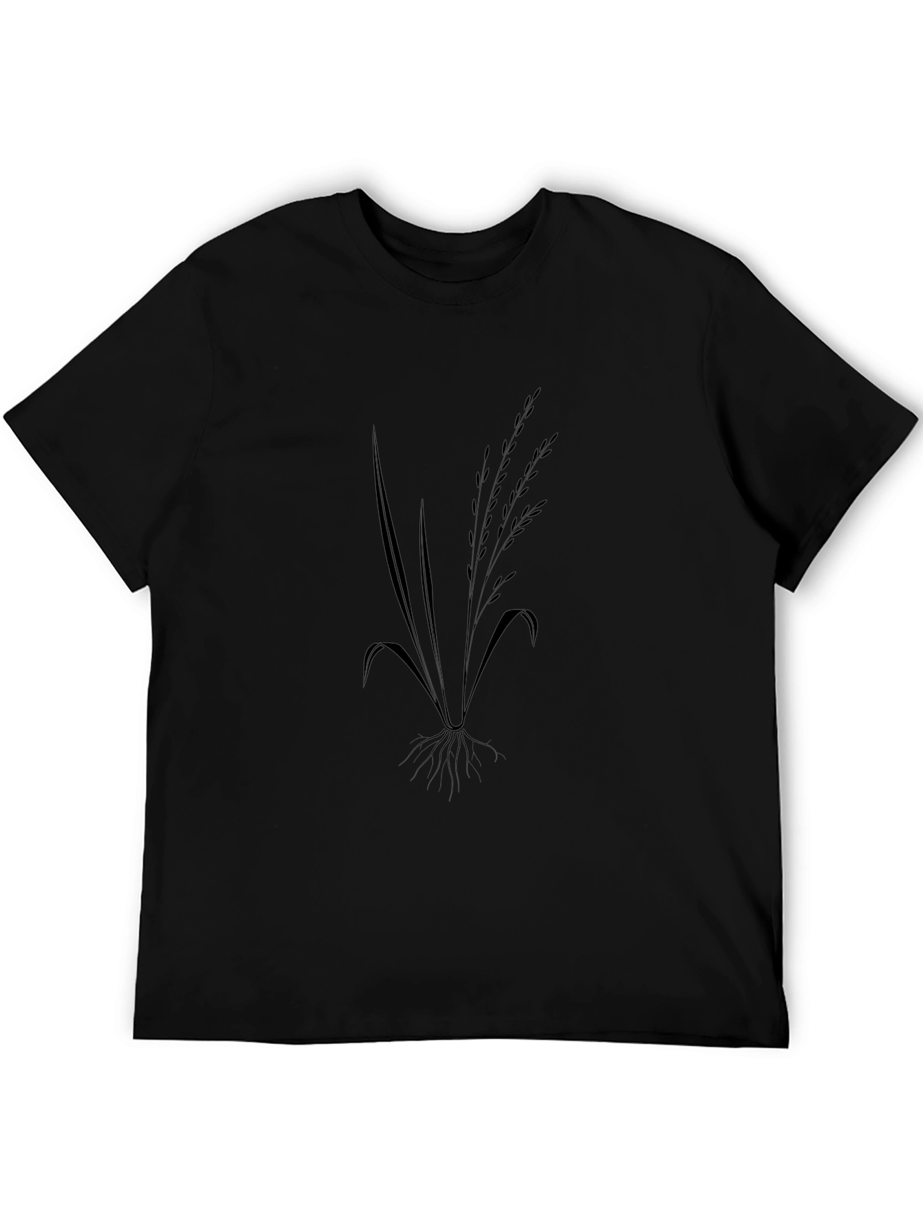 Black T-Shirt with Wheat Graphic