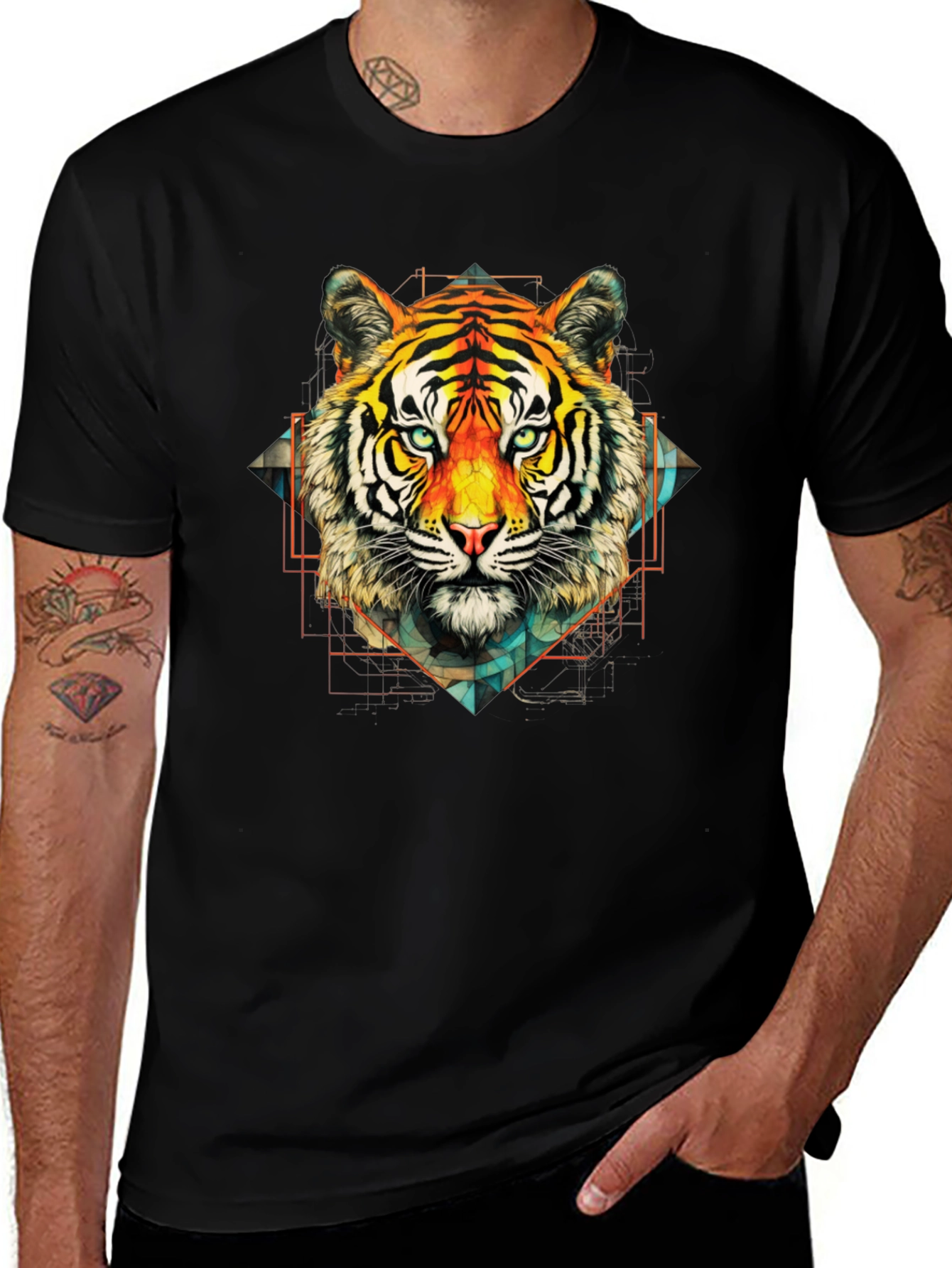 Tiger Graphic Black Tee