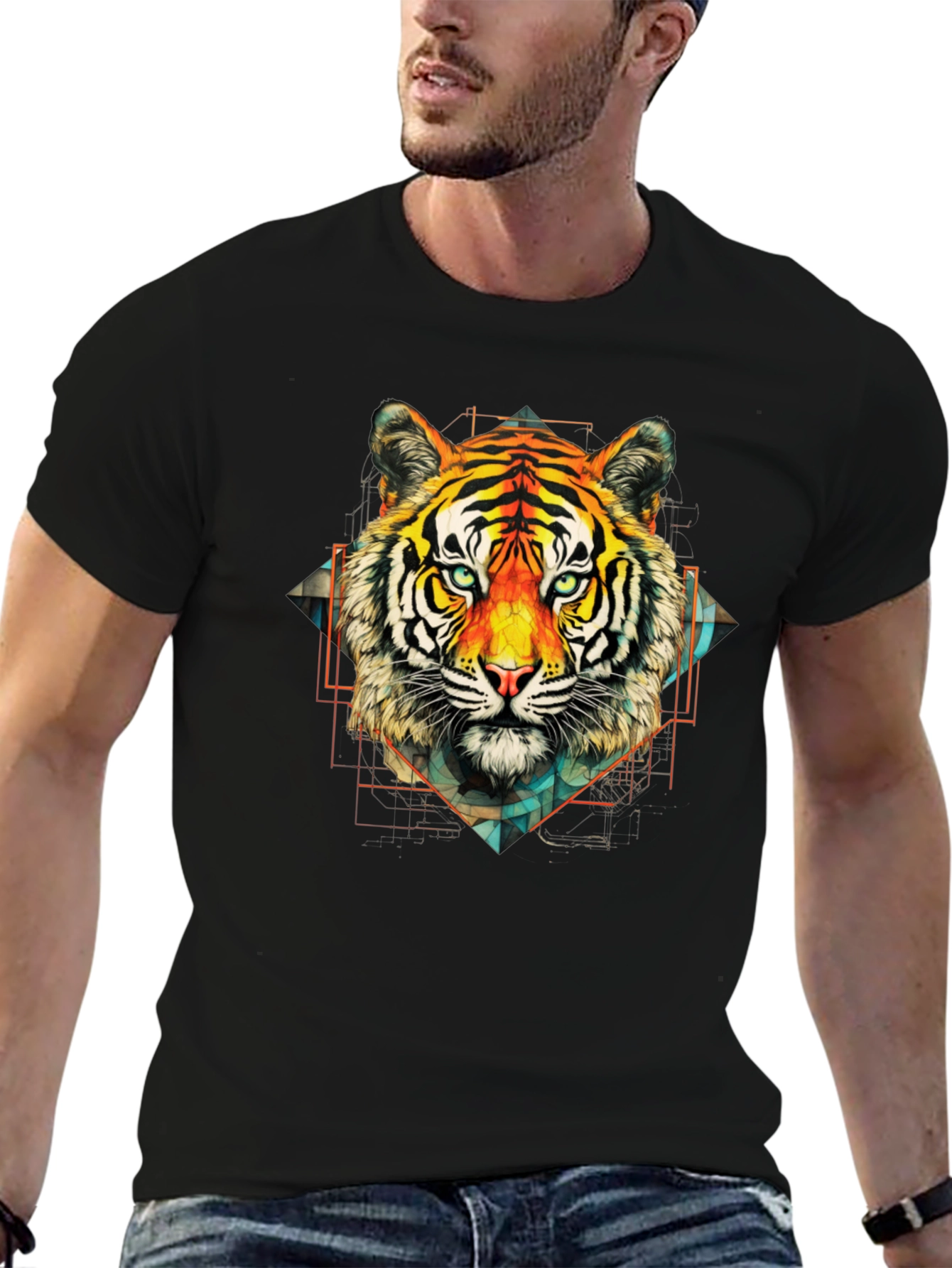 Tiger Graphic Black Tee