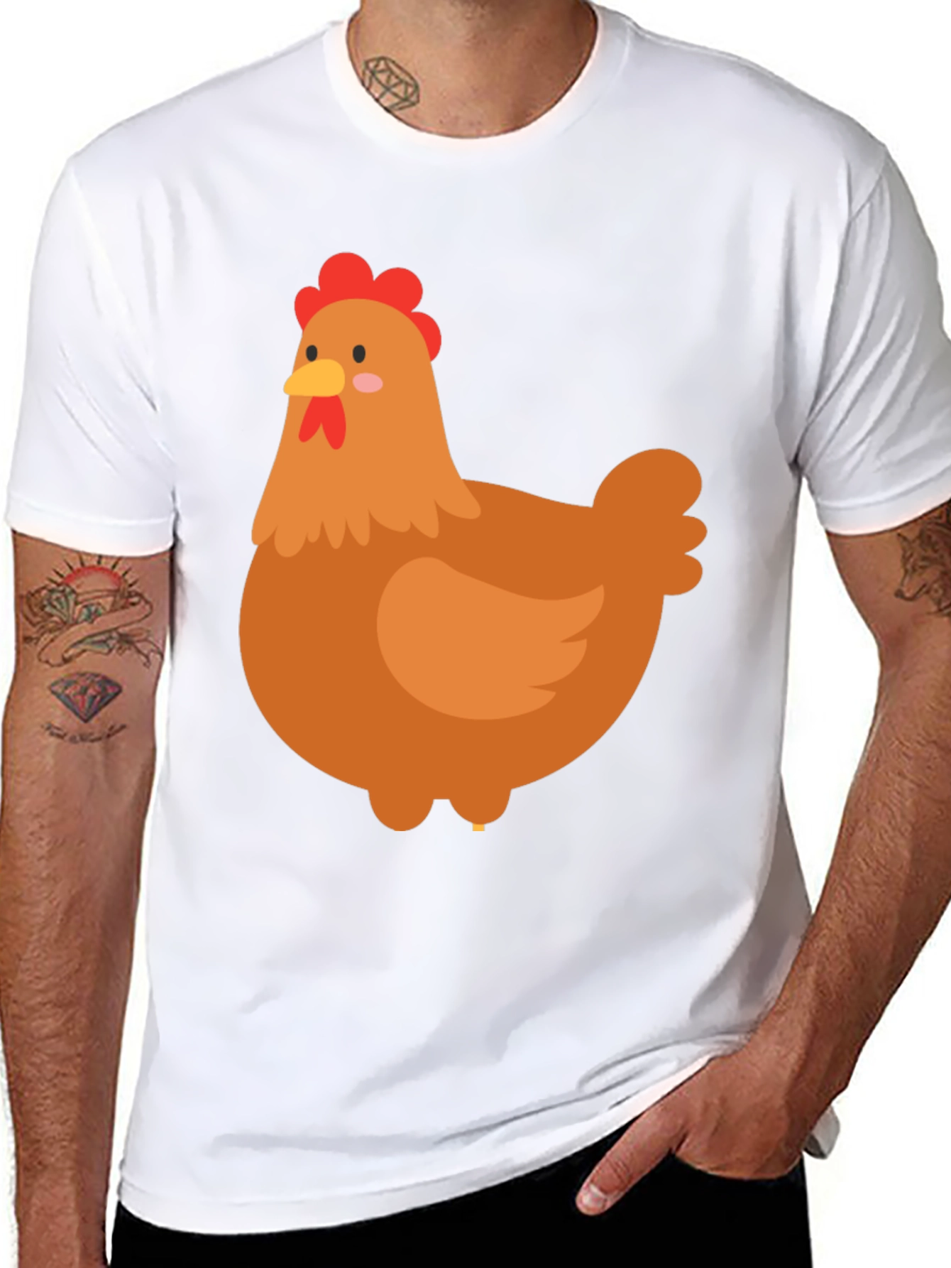 Funny Chicken Graphic Tee - Soft Cotton T-Shirt