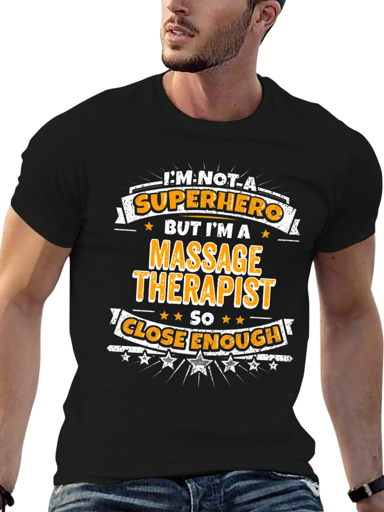 Massage Therapist Superhero Graphic T-Shirt