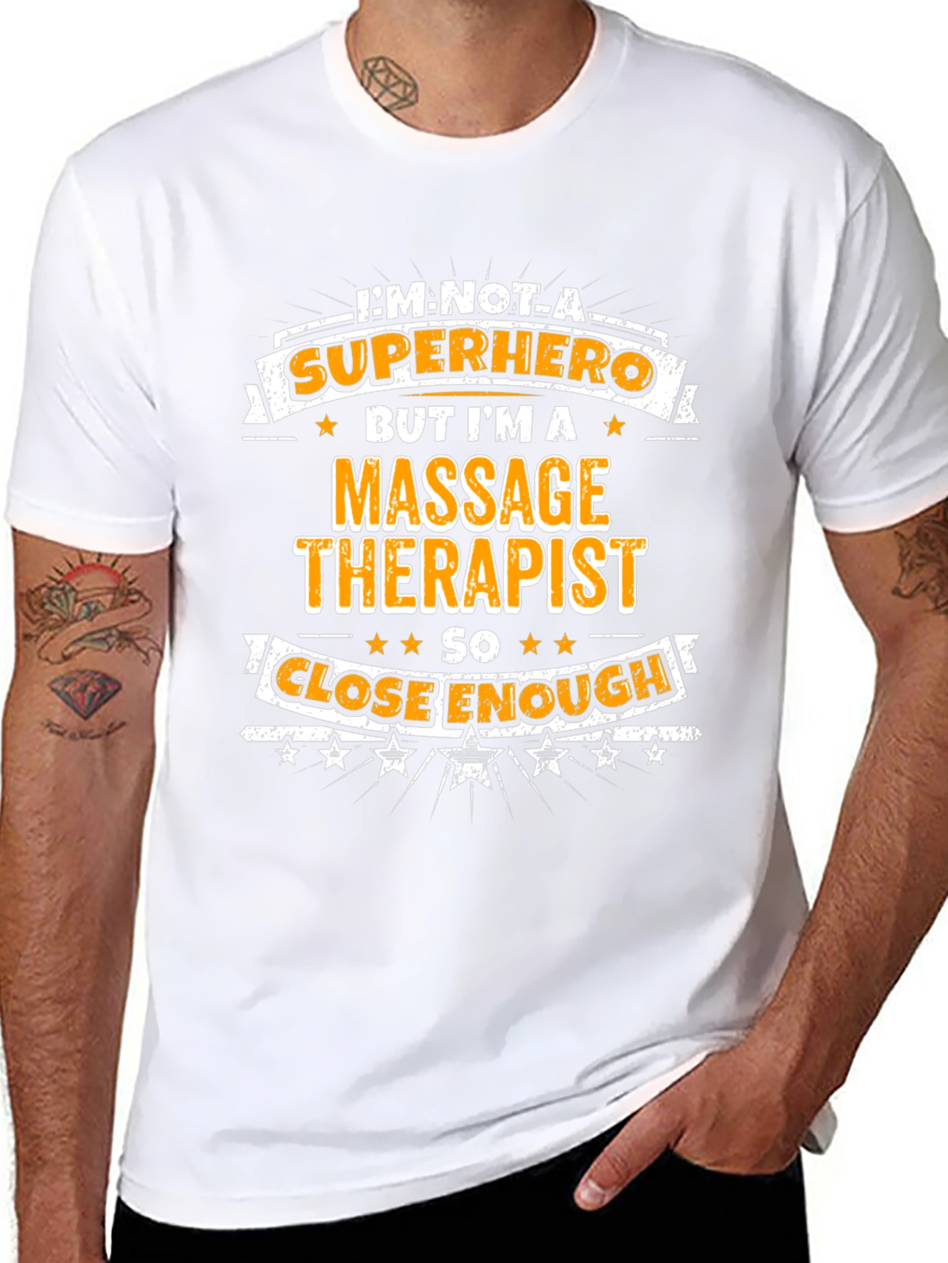 Massage Therapist Superhero Graphic T-Shirt