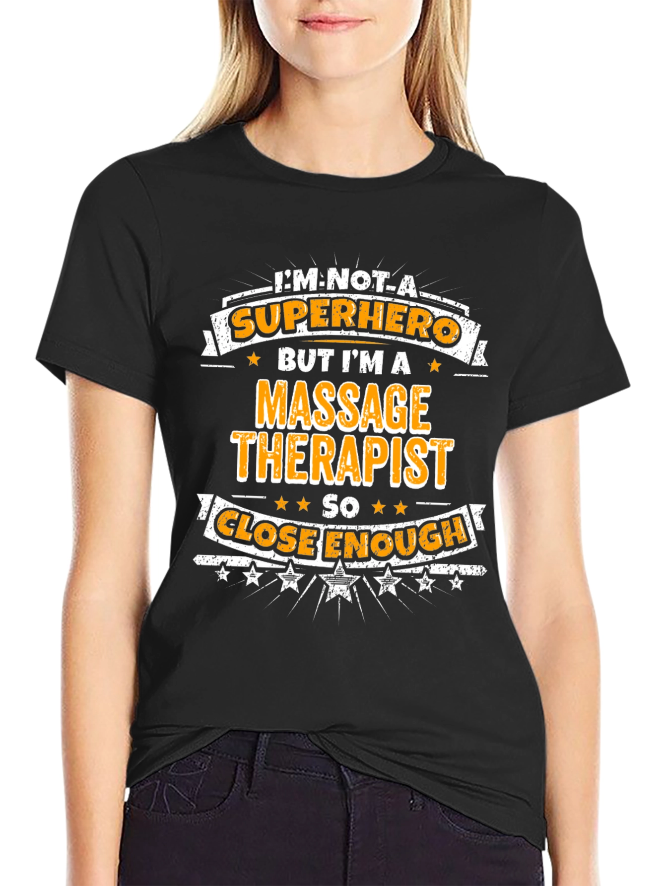 Massage Therapist Superhero Graphic T-Shirt