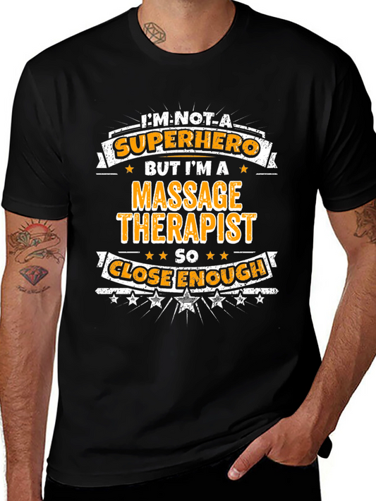 Massage Therapist Superhero Graphic T-Shirt
