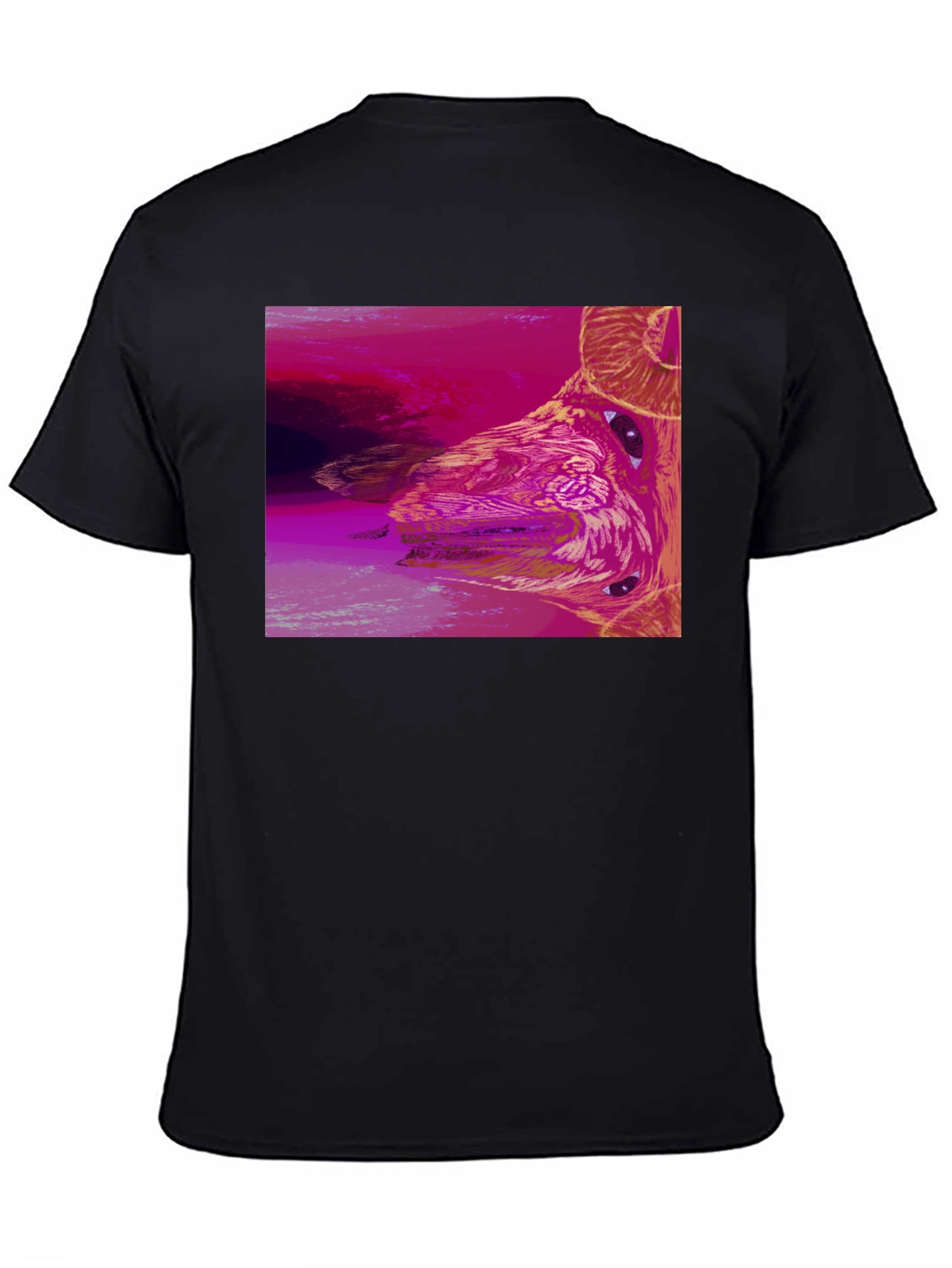 Abstract Ram Graphic Black T-Shirt