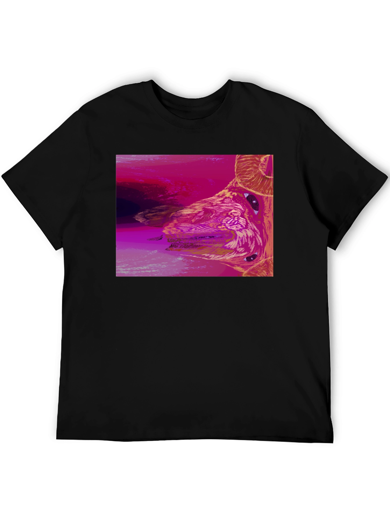Abstract Ram Graphic Black T-Shirt
