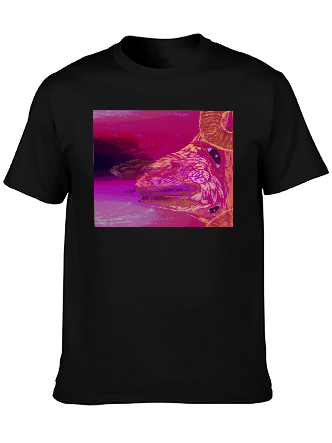 Abstract Ram Graphic Black T-Shirt