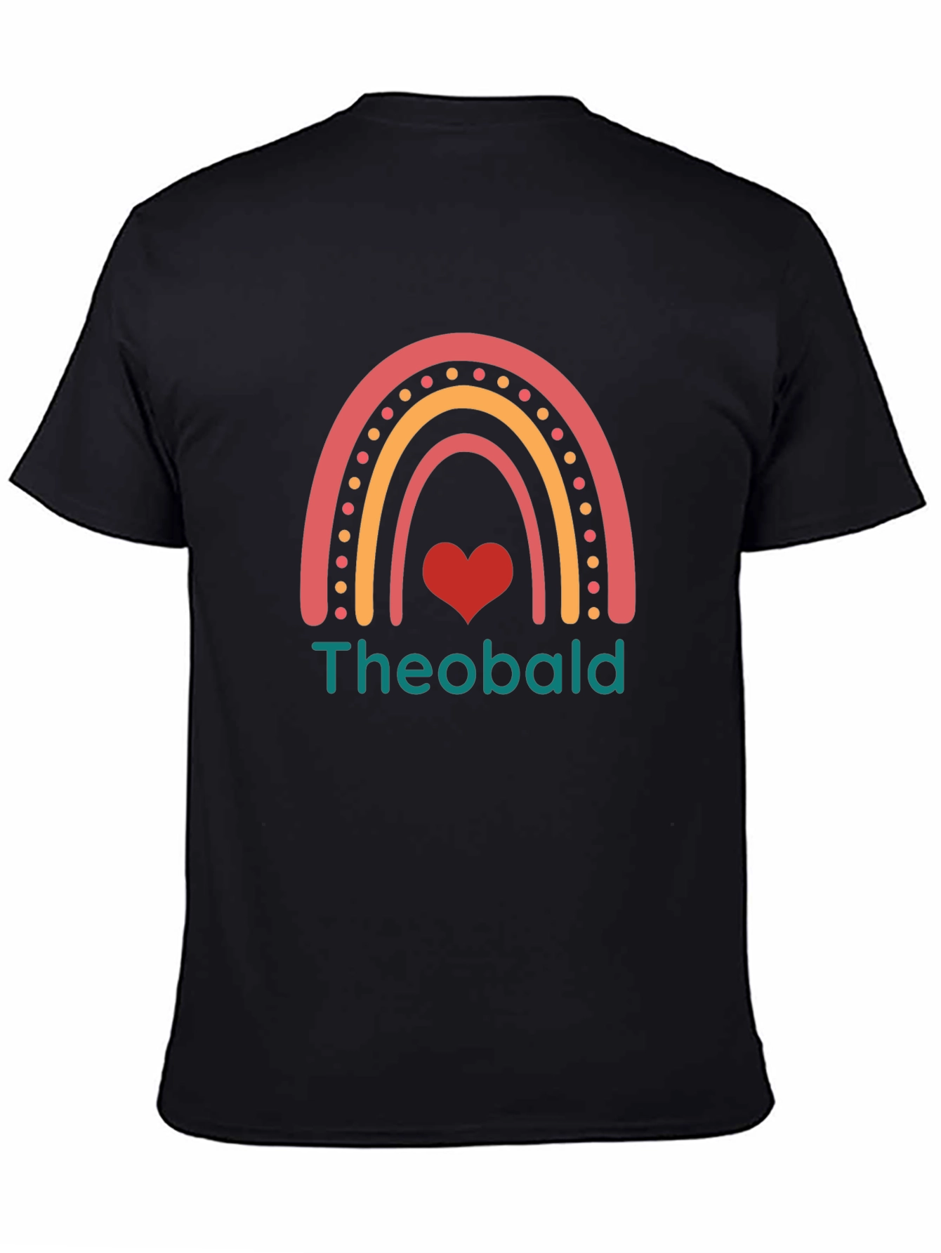 Theobald Rainbow Heart Graphic Tee - Black