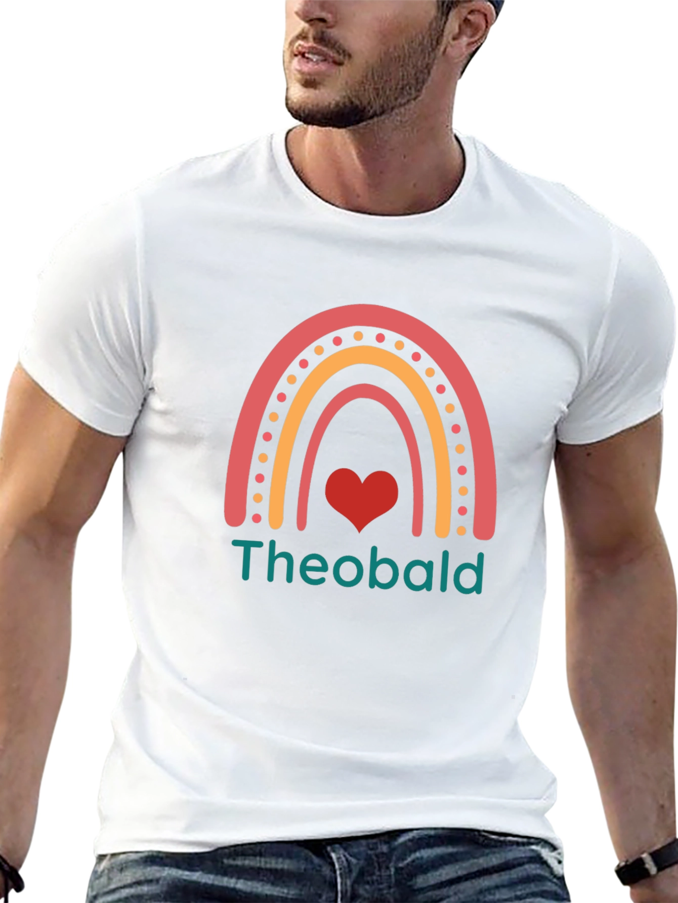 Theobald Rainbow Heart Graphic Tee - Black