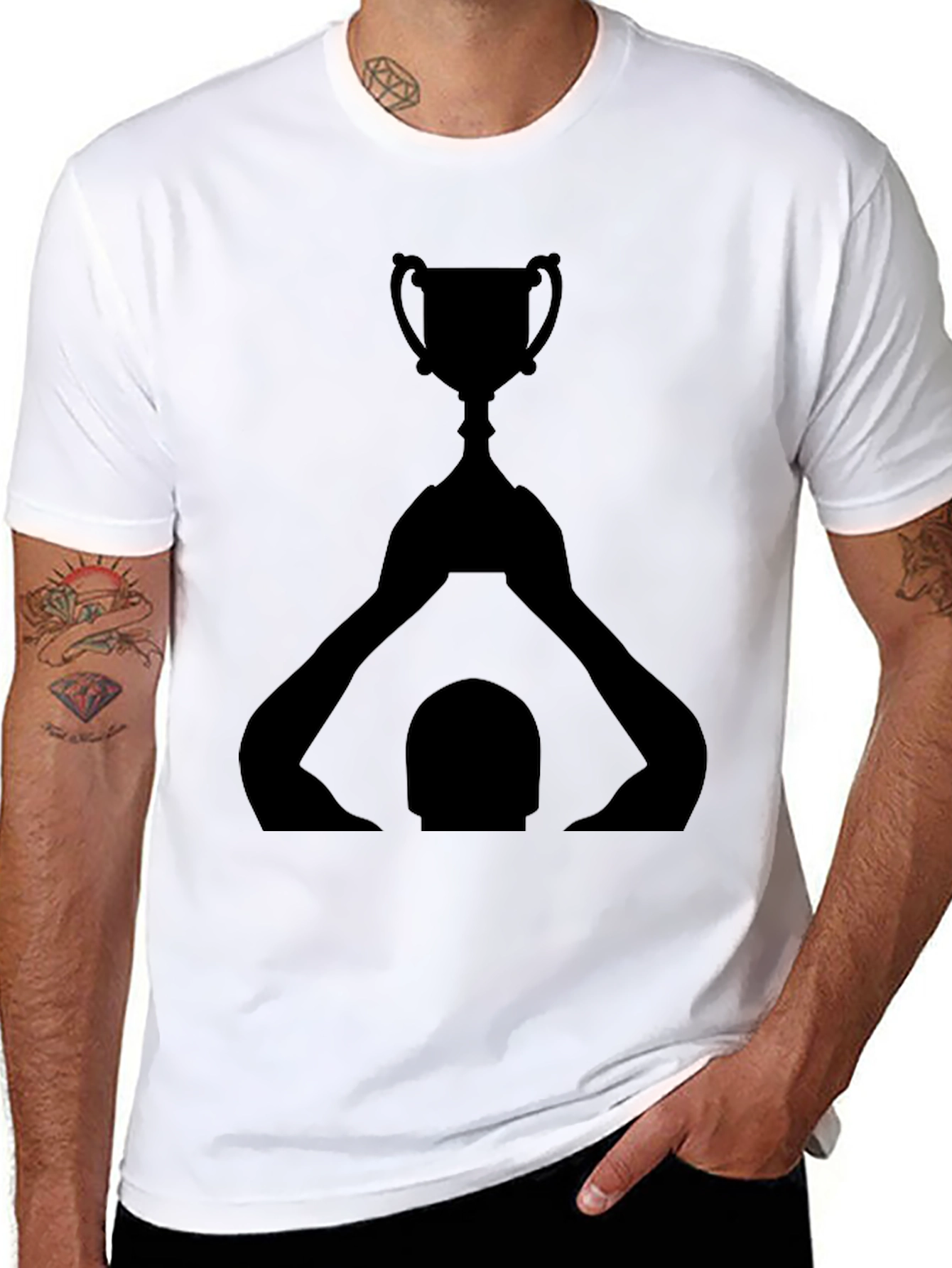 Champion Trophy Graphic T-Shirt - Black Crew Neck