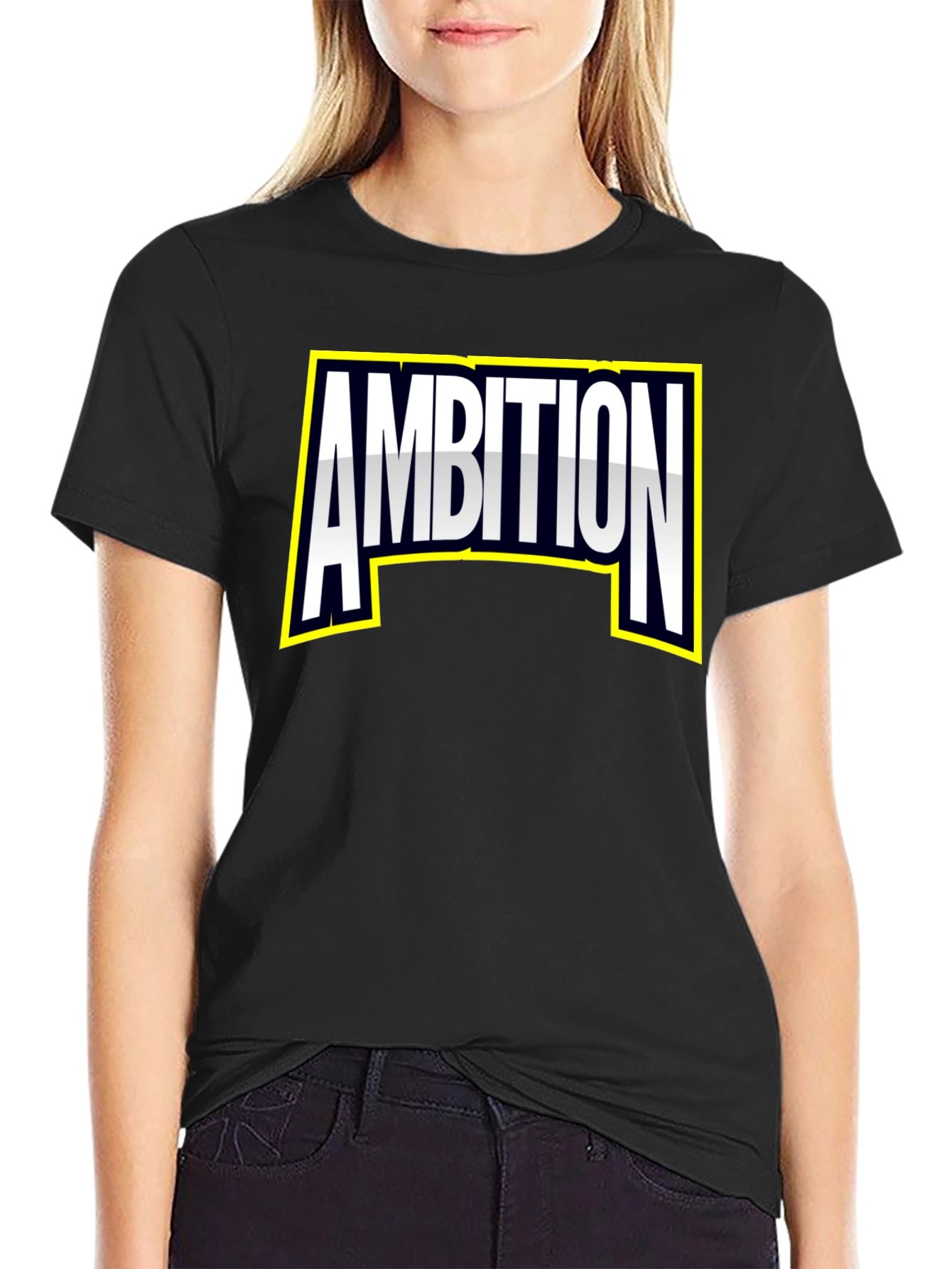 Ambition Graphic Tee - Bold Black Cotton T-Shirt