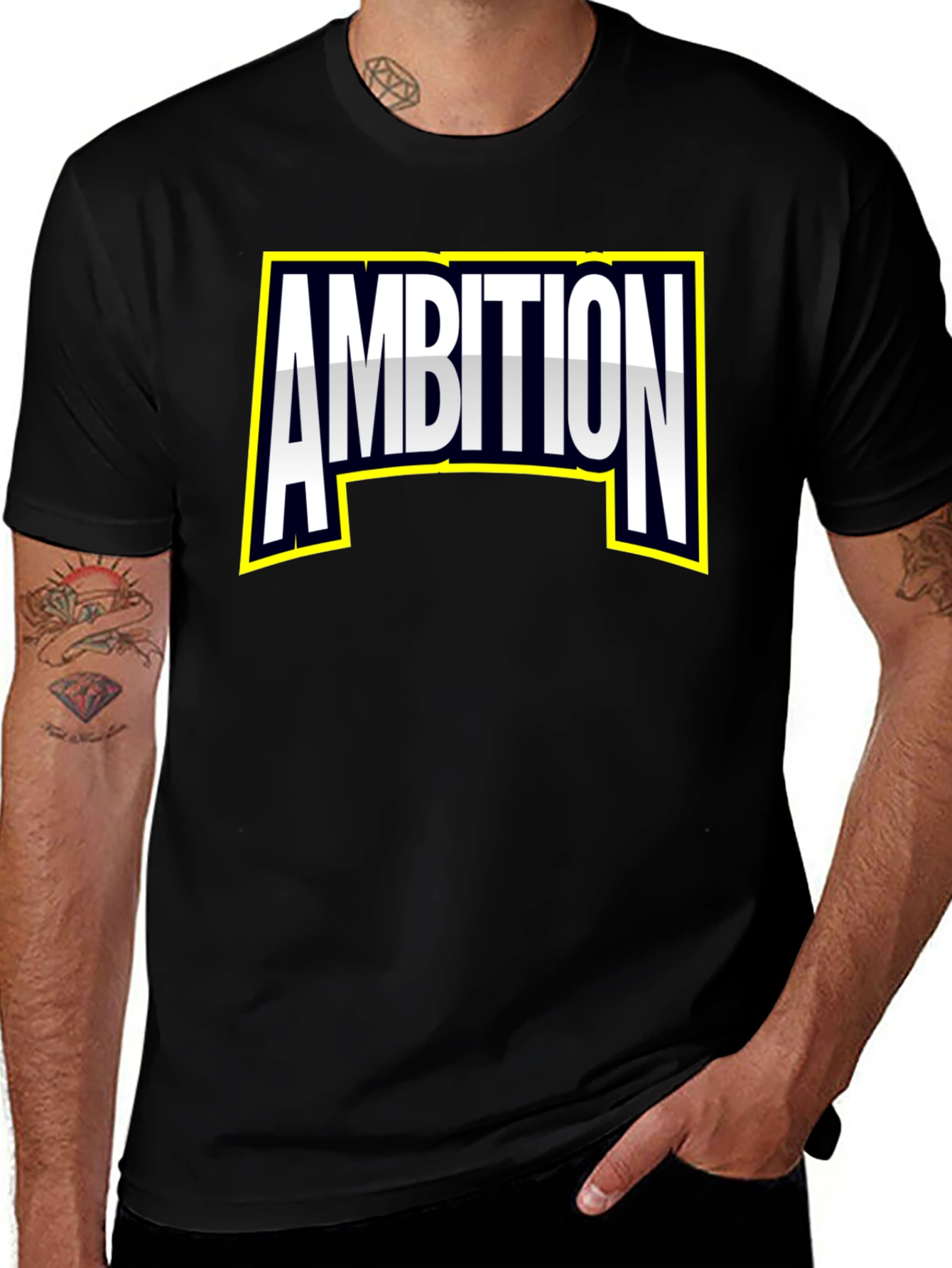 Ambition Graphic Tee - Bold Black Cotton T-Shirt