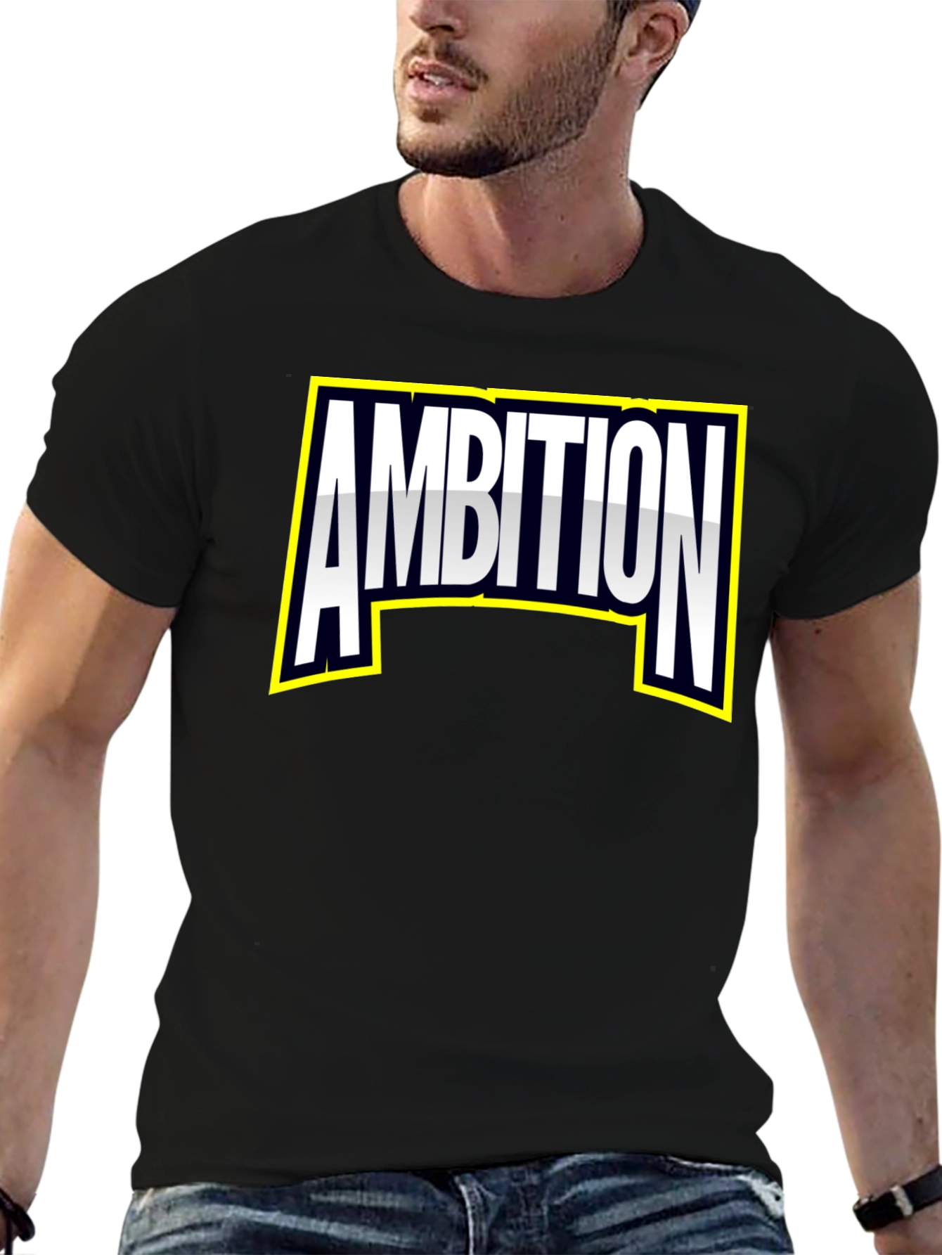 Ambition Graphic Tee - Bold Black Cotton T-Shirt