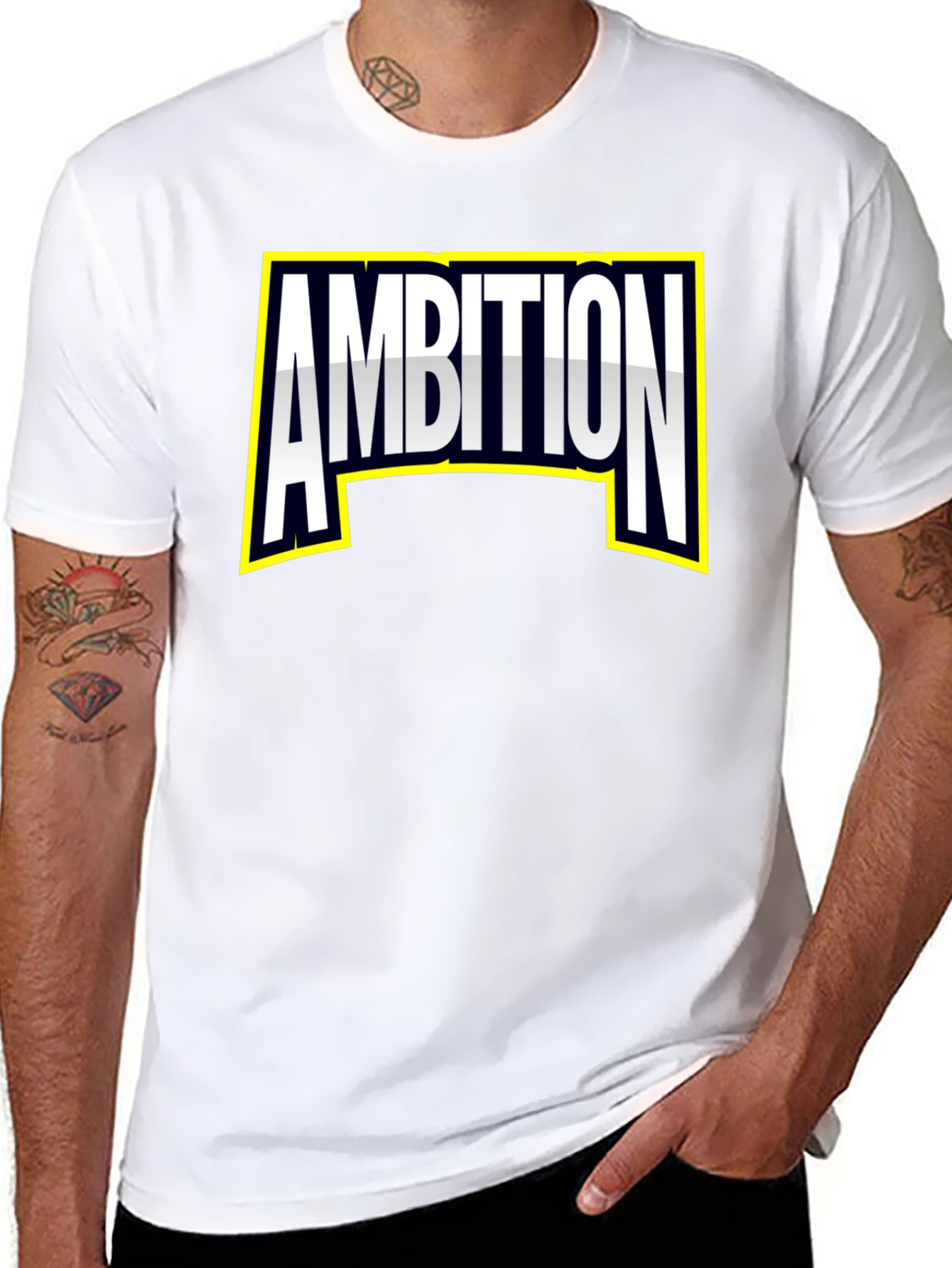 Ambition Graphic Tee - Bold Black Cotton T-Shirt