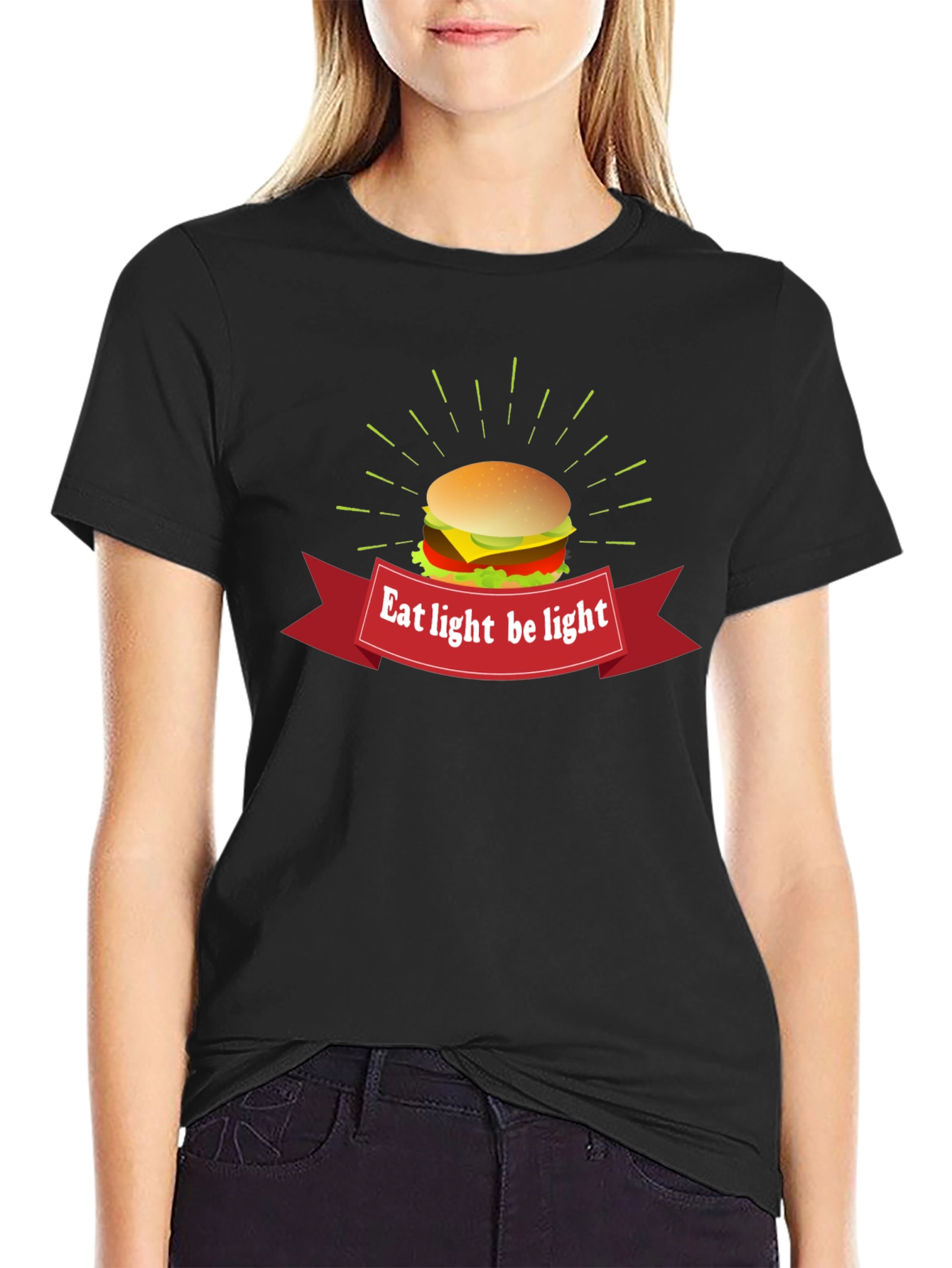 Eat Light Be Light Burger Graphic Tee