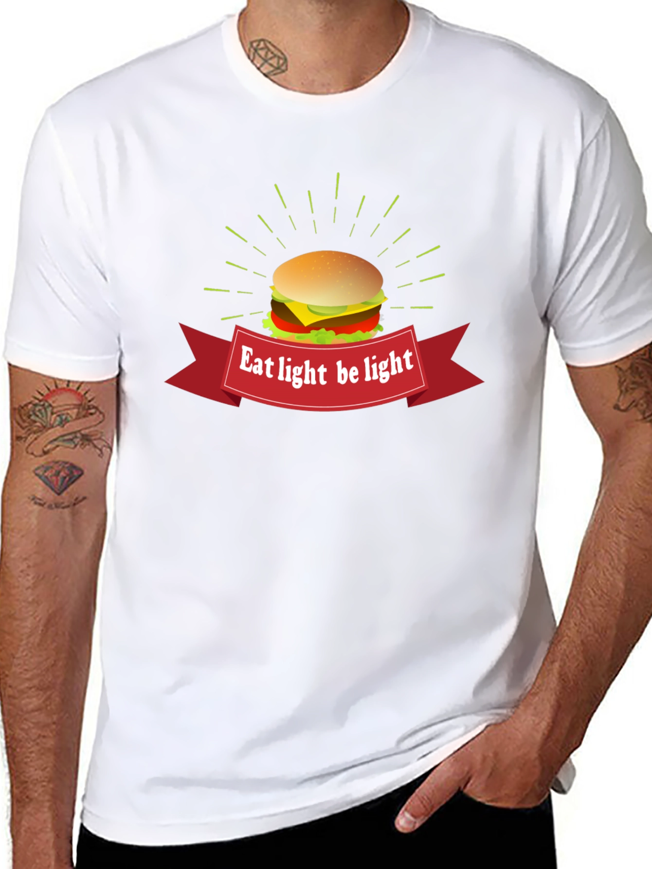 Eat Light Be Light Burger Graphic Tee