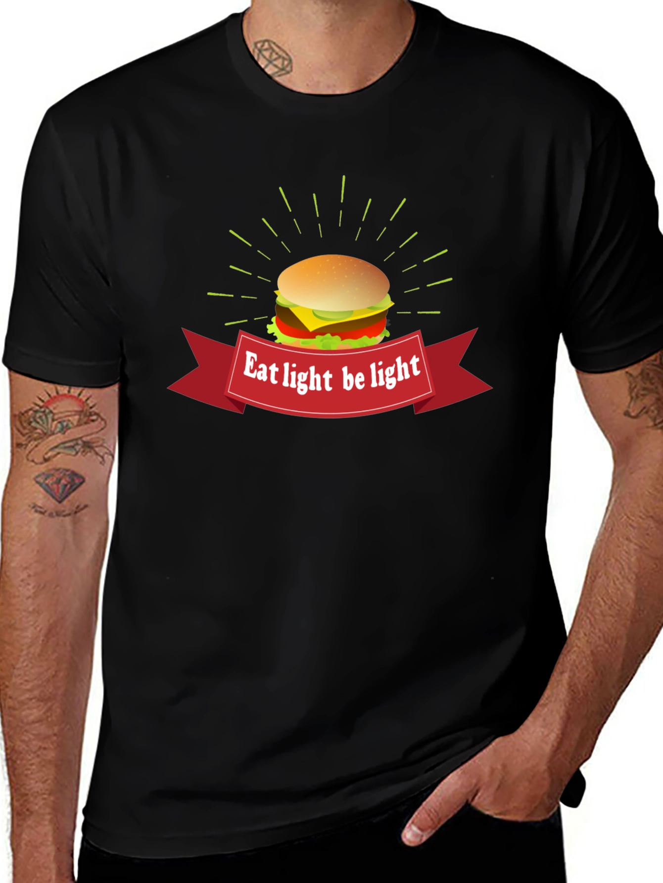 Eat Light Be Light Burger Graphic Tee
