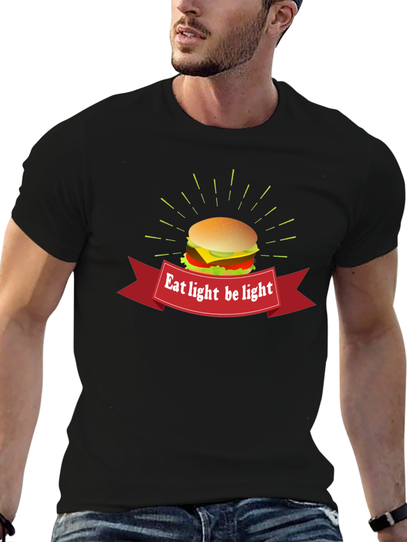 Eat Light Be Light Burger Graphic Tee