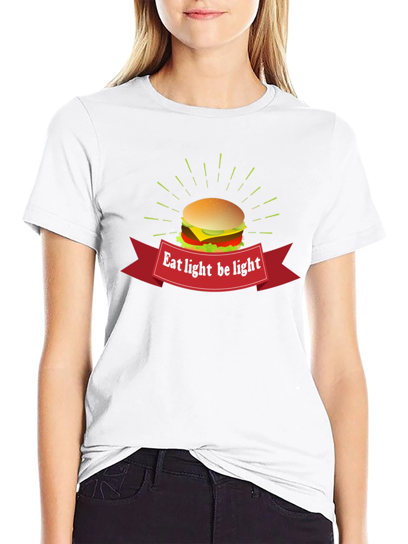 Eat Light Be Light Burger Graphic Tee