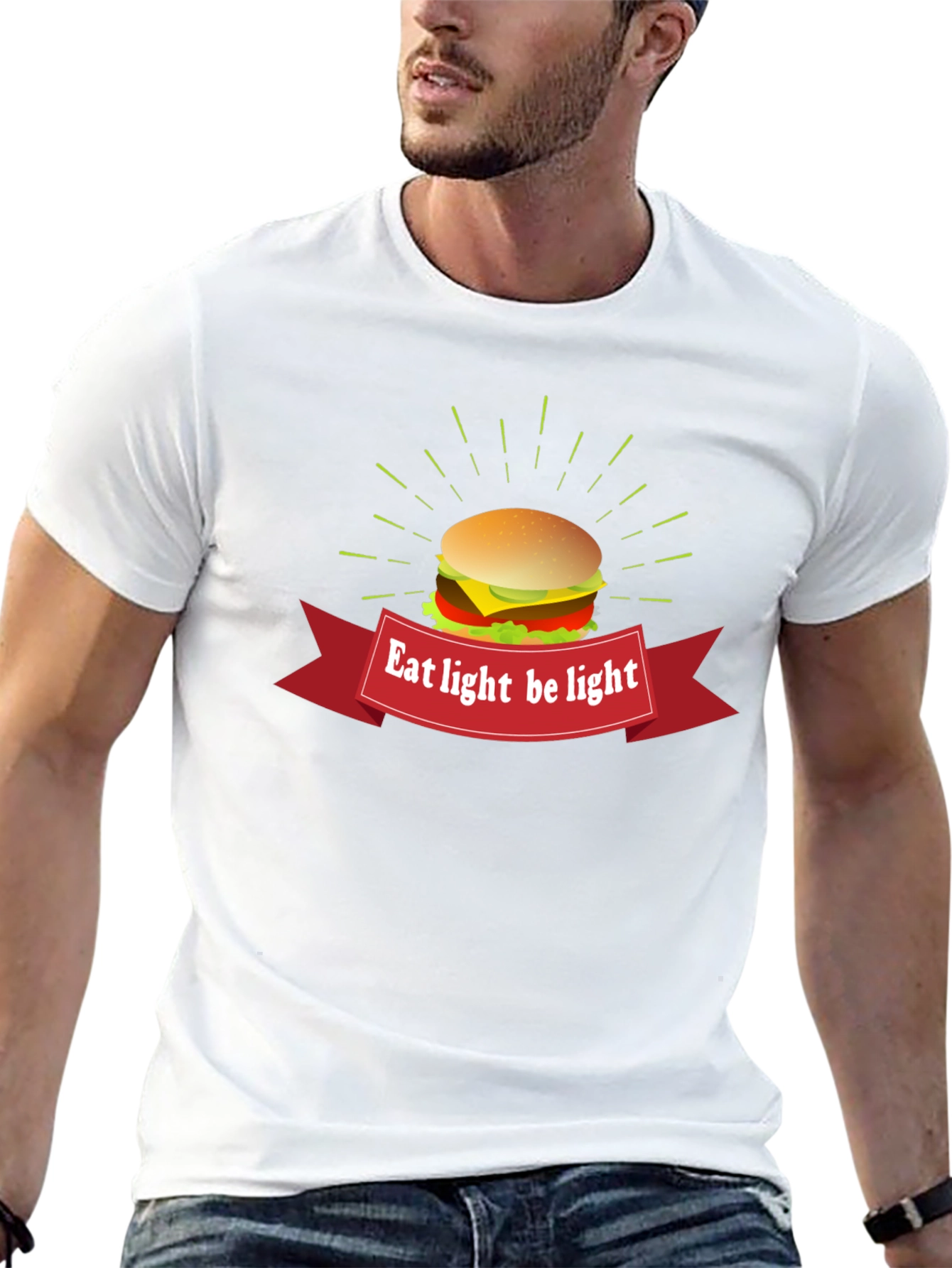 Eat Light Be Light Burger Graphic Tee