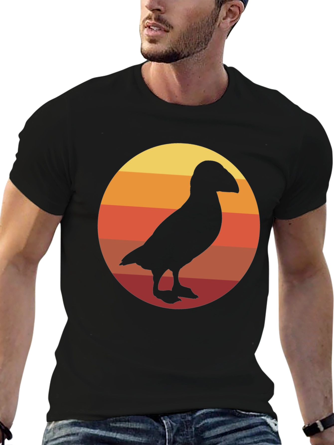 Retro Puffin Silhouette T-Shirt