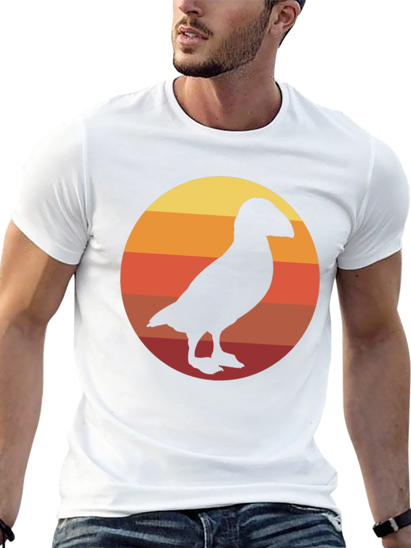 Retro Puffin Silhouette T-Shirt