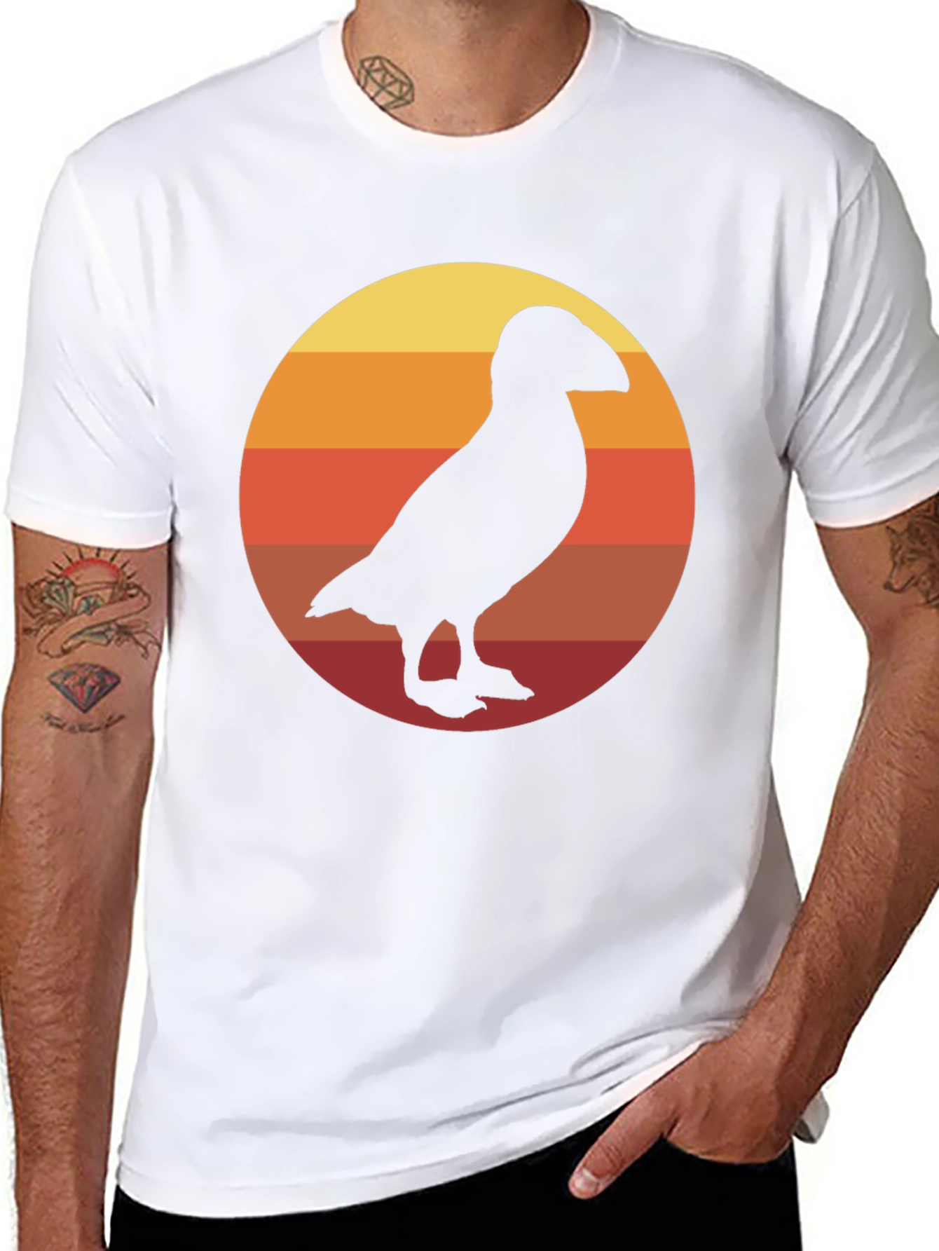Retro Puffin Silhouette T-Shirt