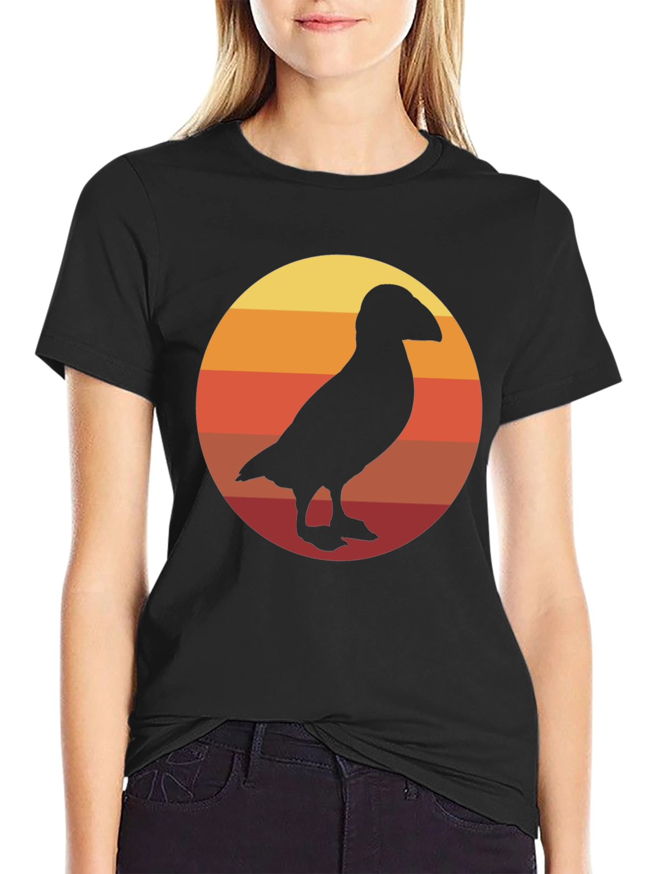 Retro Puffin Silhouette T-Shirt