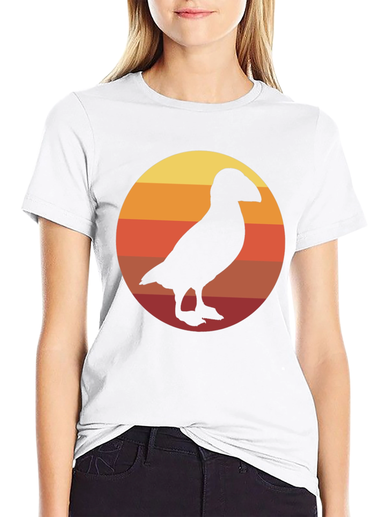 Retro Puffin Silhouette T-Shirt