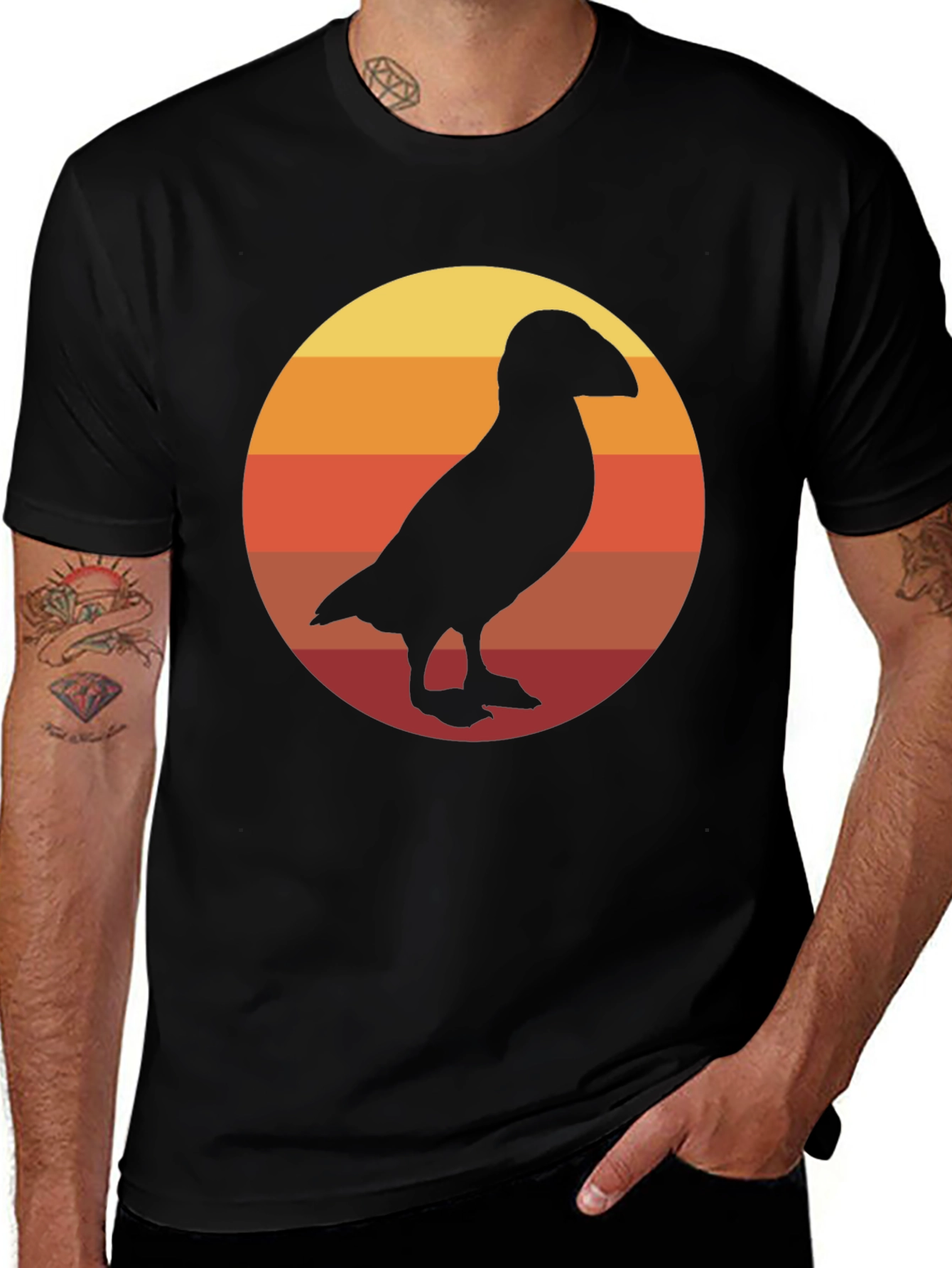 Retro Puffin Silhouette T-Shirt