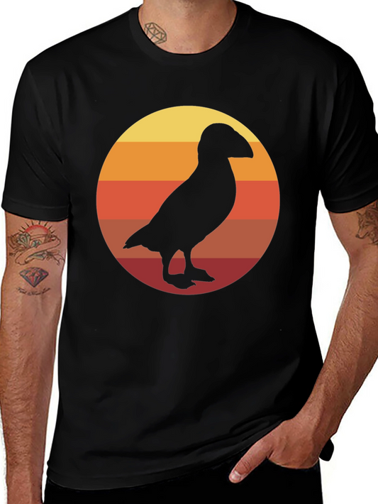 Retro Puffin Silhouette T-Shirt