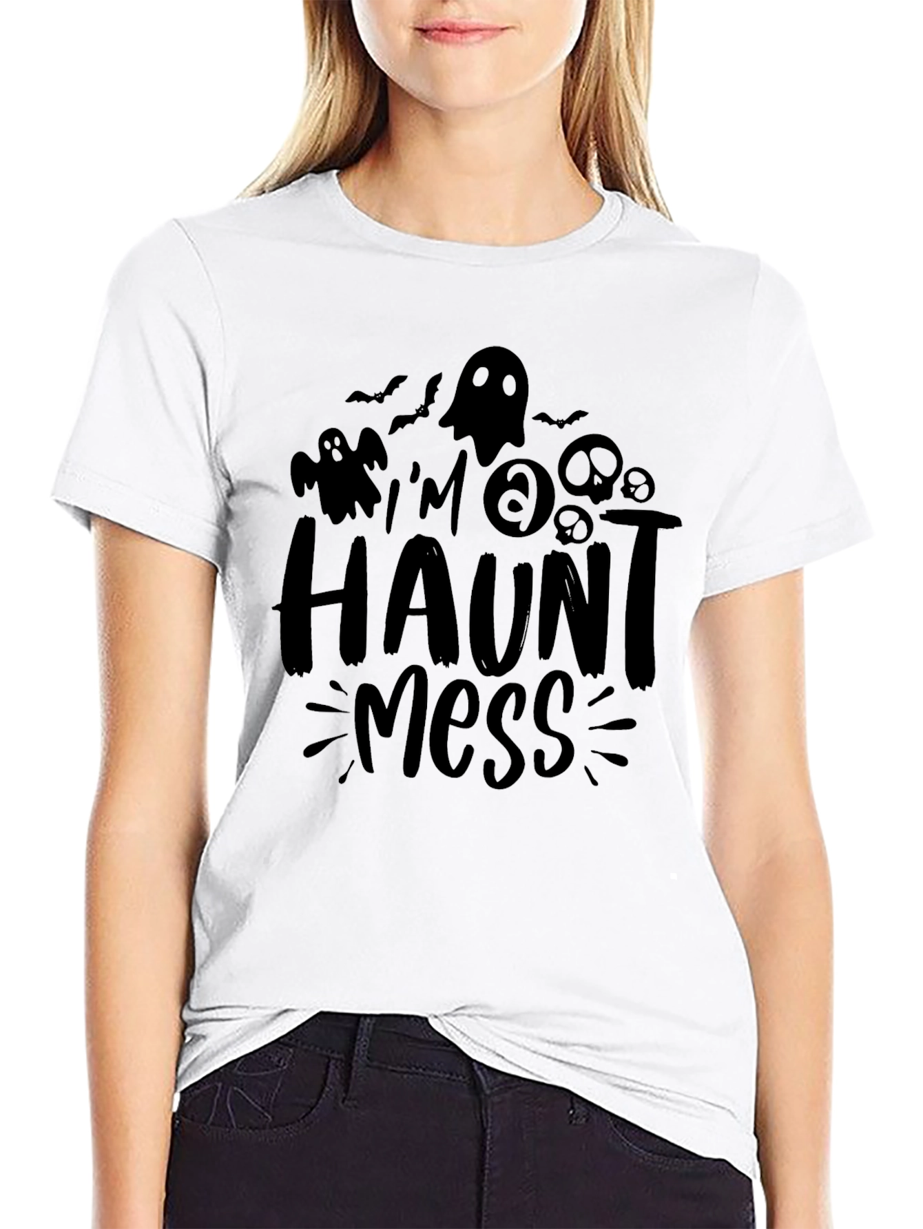 Halloween Haunt Mess Graphic Tee - Spooky Season Shirt