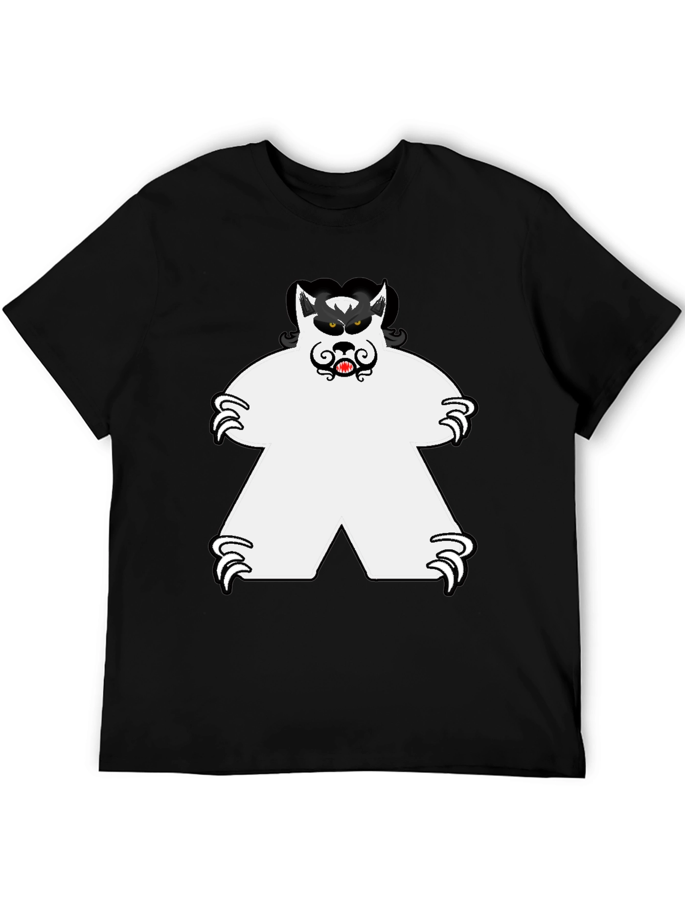 Monster Tee: Unique Graphic Print Black T-Shirt