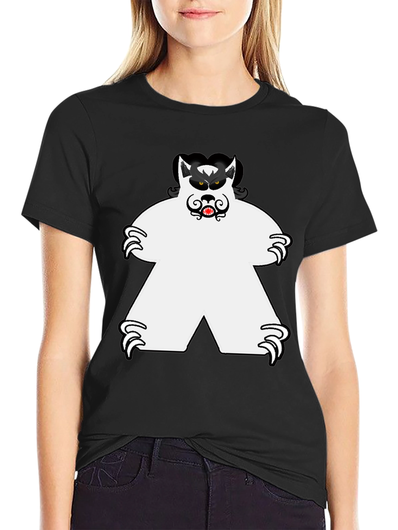 Monster Tee: Unique Graphic Print Black T-Shirt