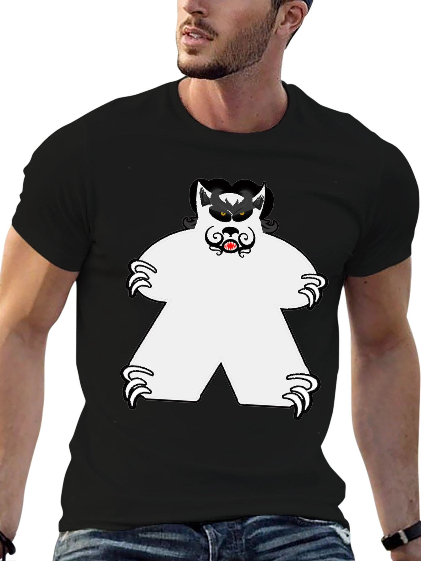 Monster Tee: Unique Graphic Print Black T-Shirt