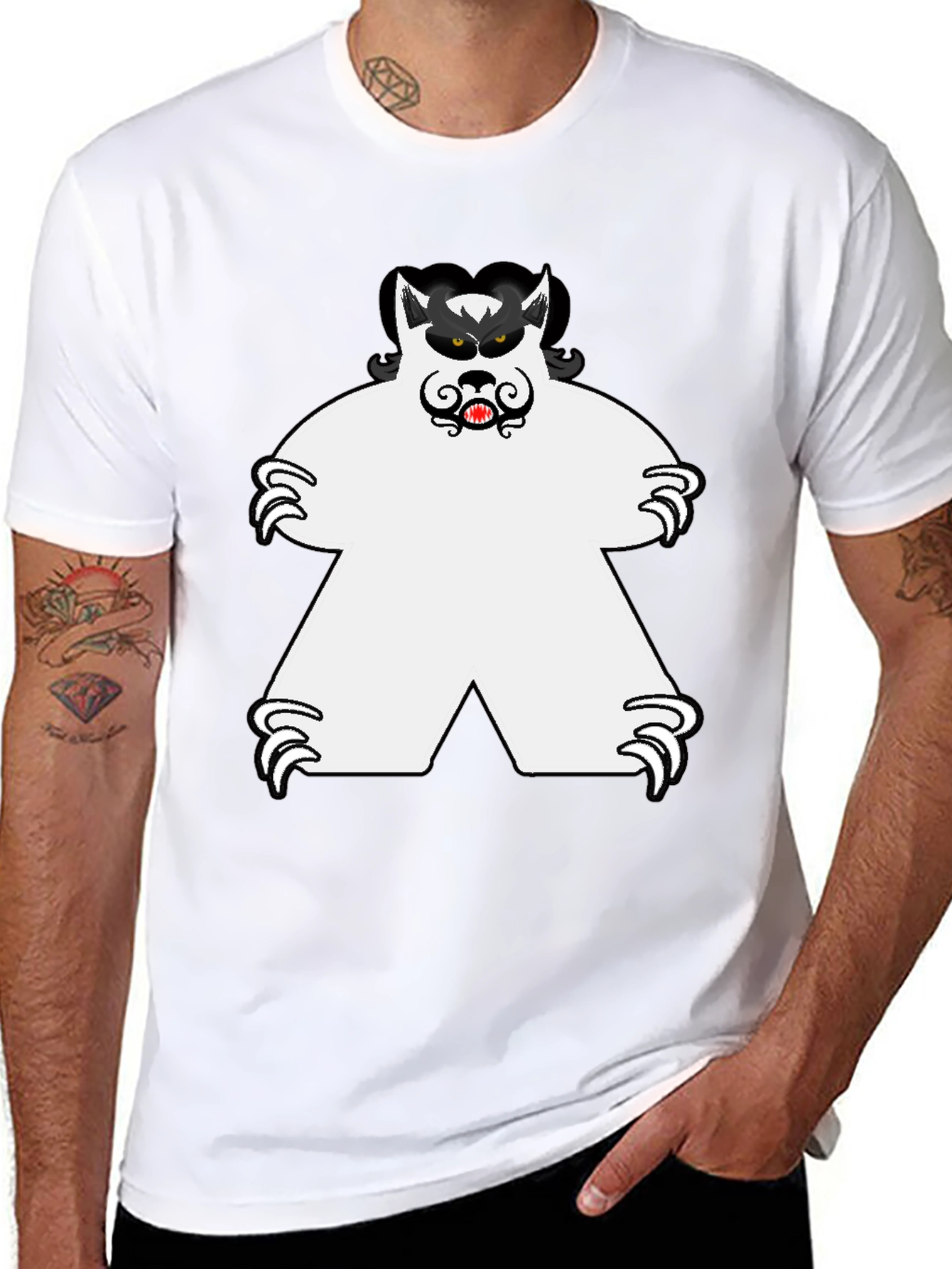 Monster Tee: Unique Graphic Print Black T-Shirt