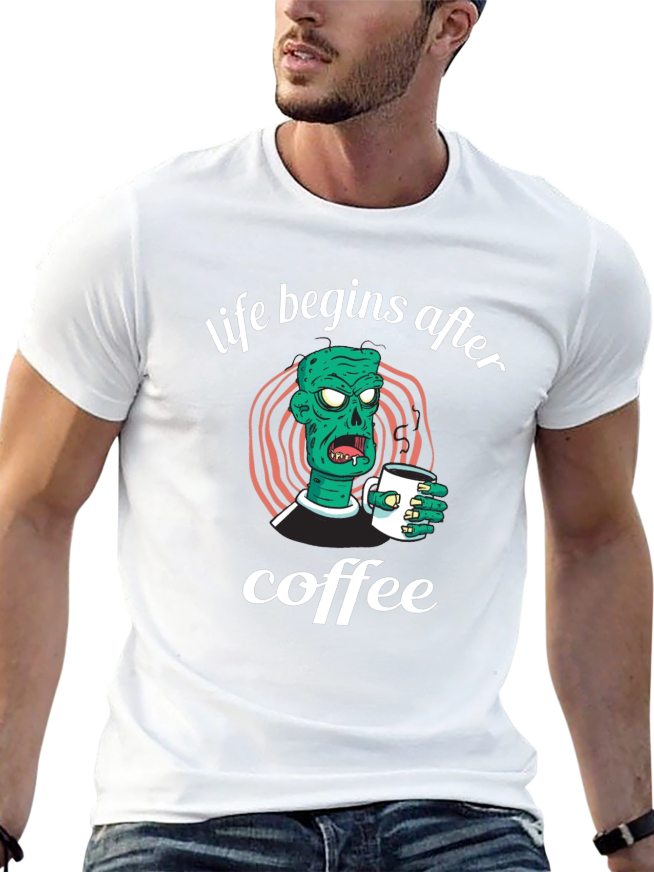 Life Begins After Coffee Zombie Graphic T-Shirt