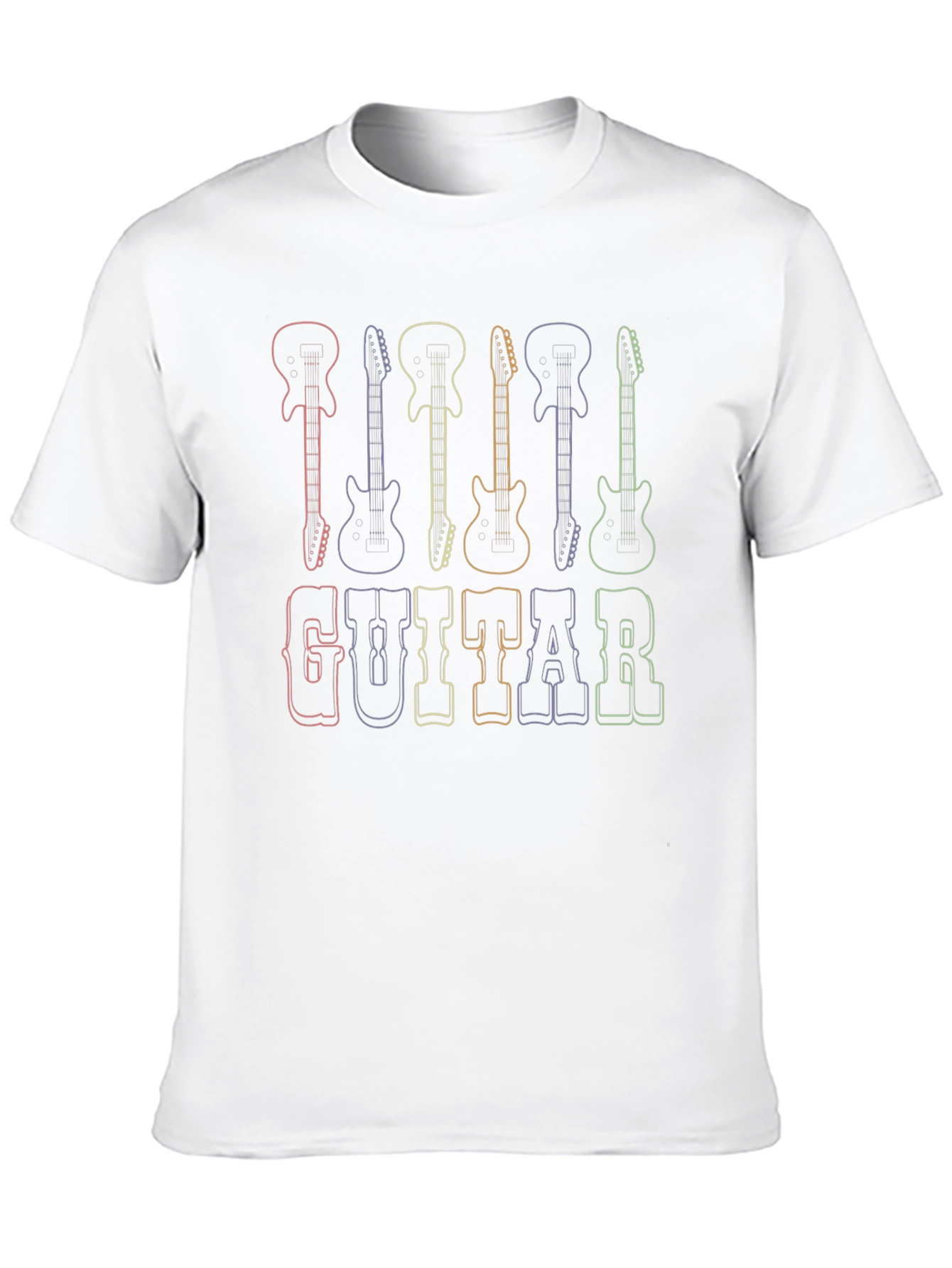 Rainbow Guitar T-Shirt - Music Lover Tee