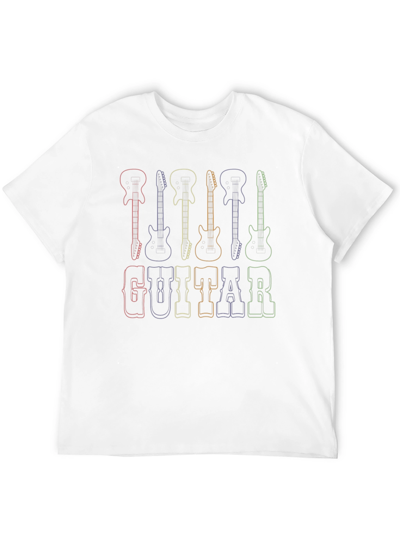 Rainbow Guitar T-Shirt - Music Lover Tee