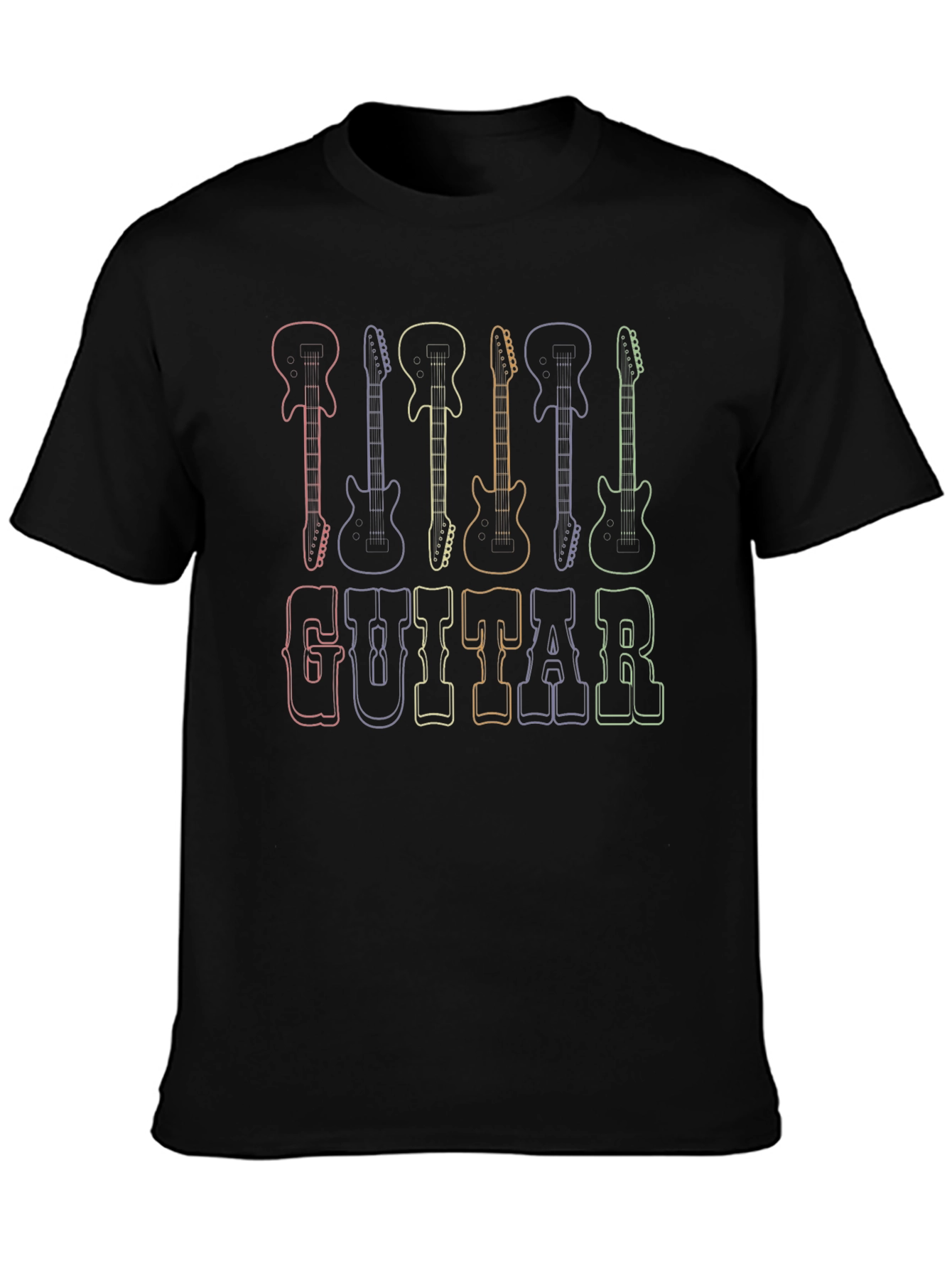 Rainbow Guitar T-Shirt - Music Lover Tee