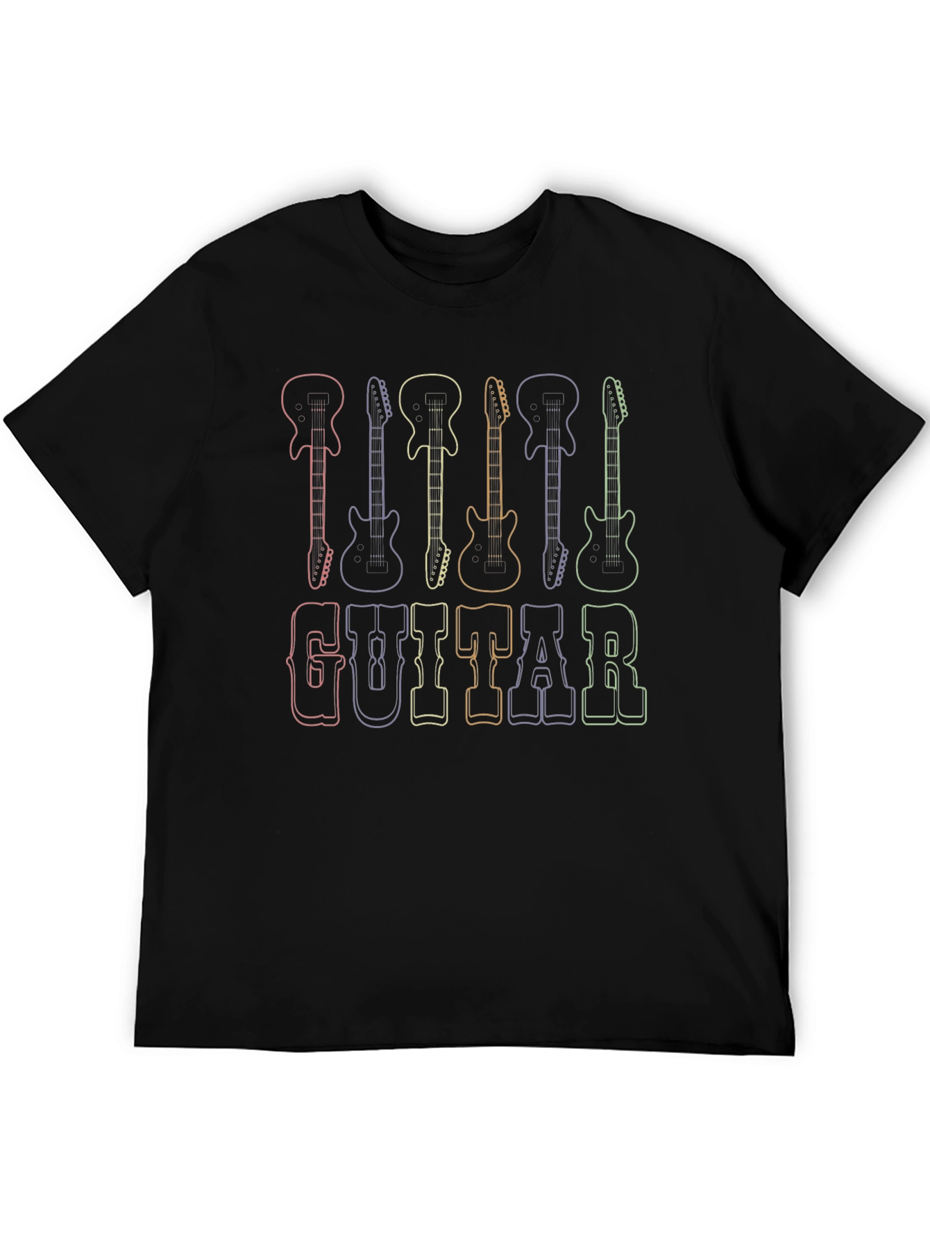 Rainbow Guitar T-Shirt - Music Lover Tee