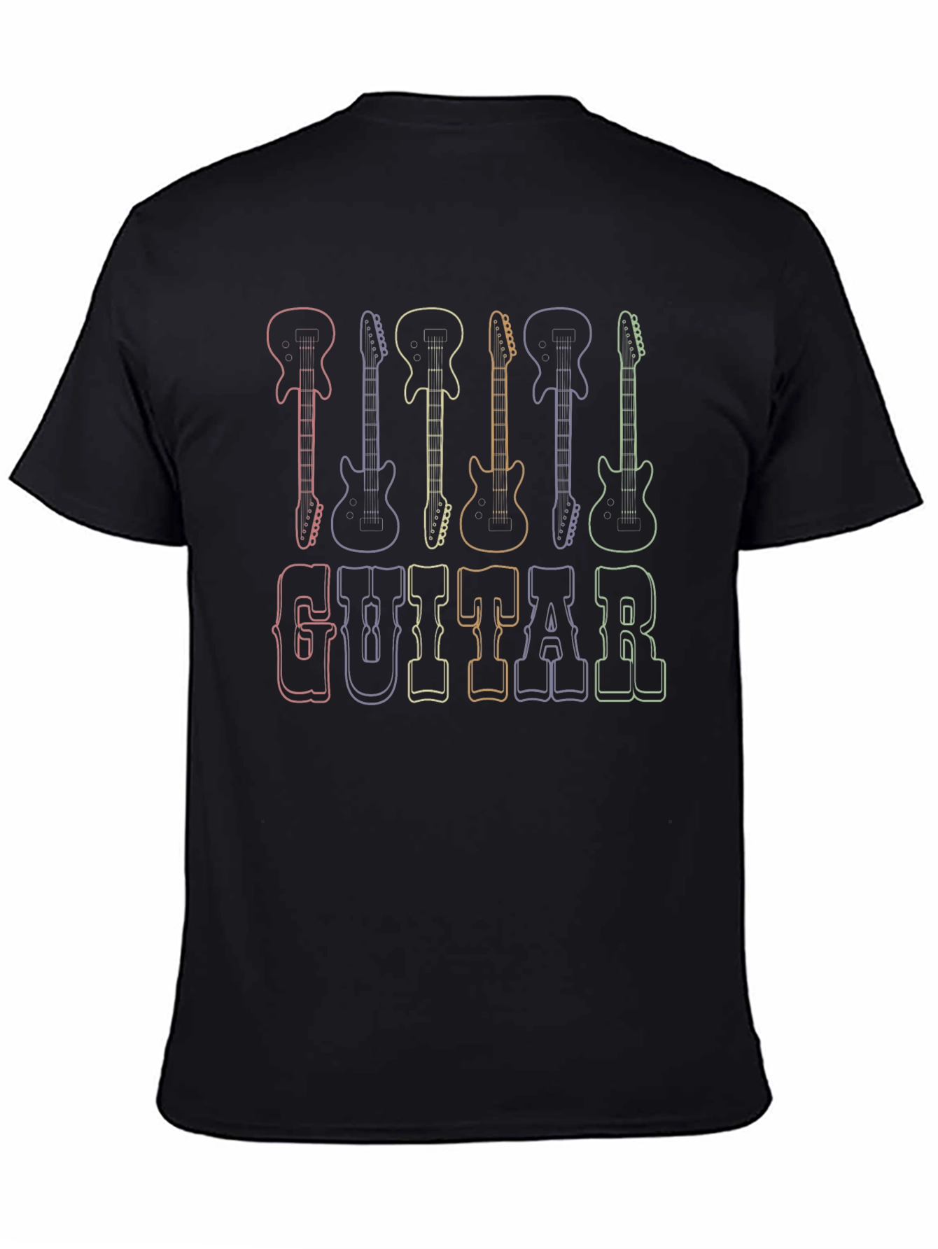 Rainbow Guitar T-Shirt - Music Lover Tee